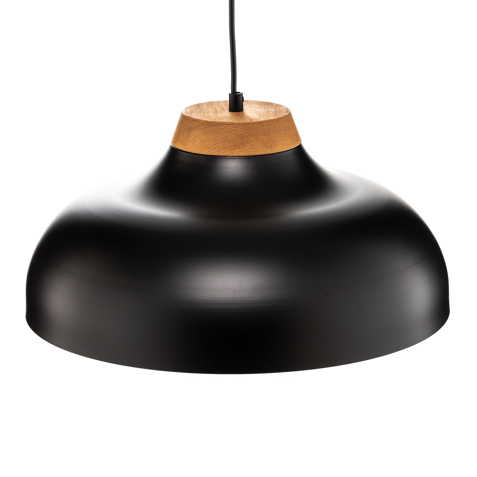 Gus pendant light with metal shade, black