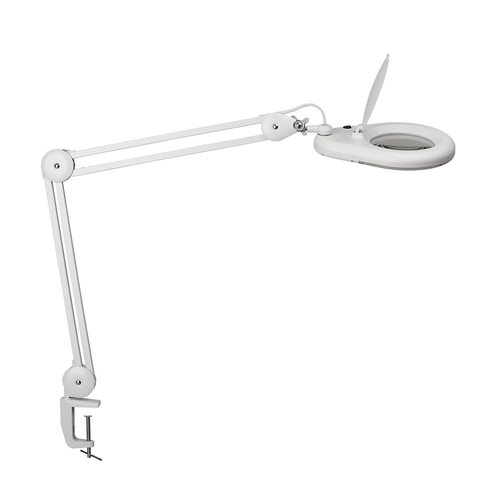 Image of Lampe à loupe LED MAULviso avec pince, blanche 4002390061698