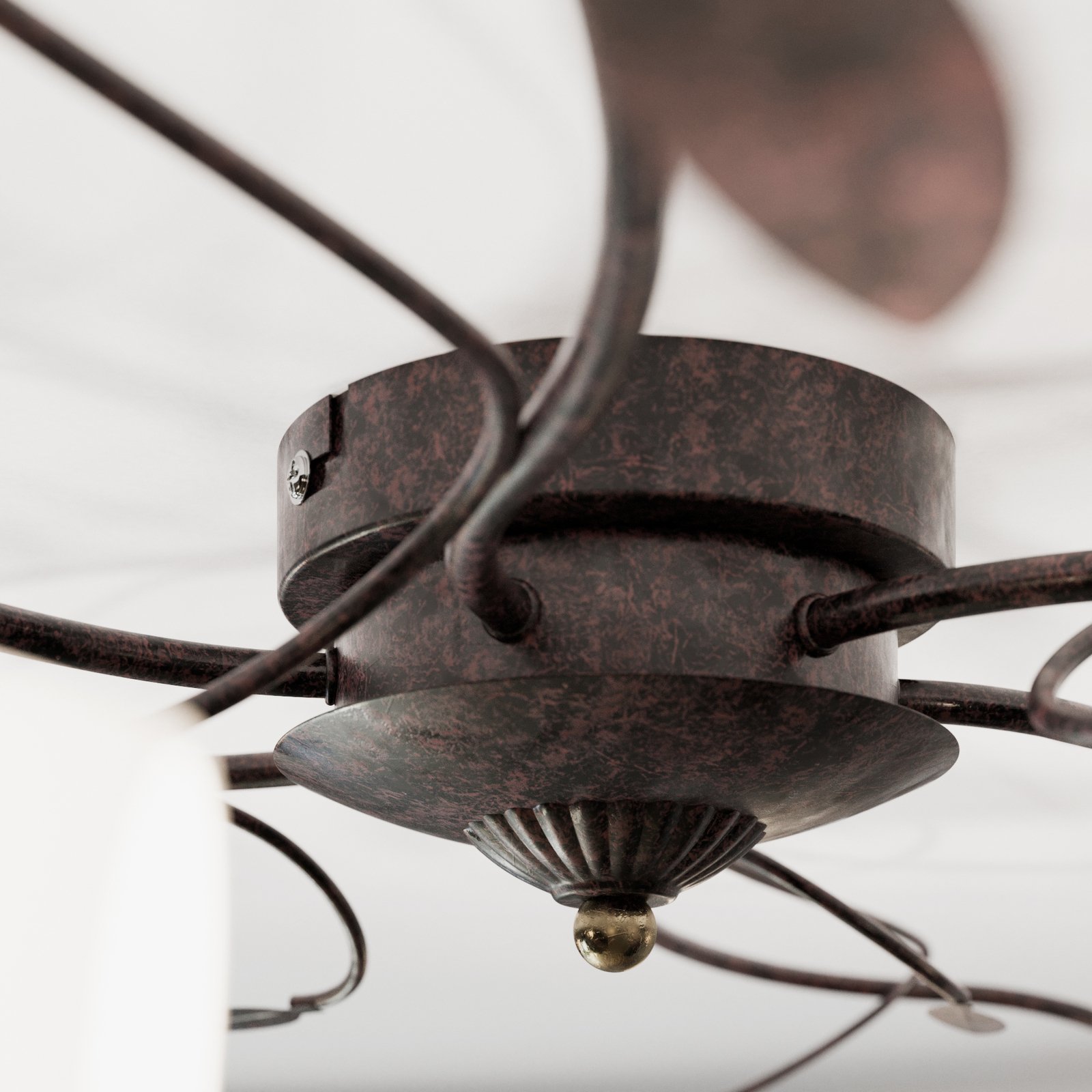 Speelse plafondlamp Claudi, antiek bruin