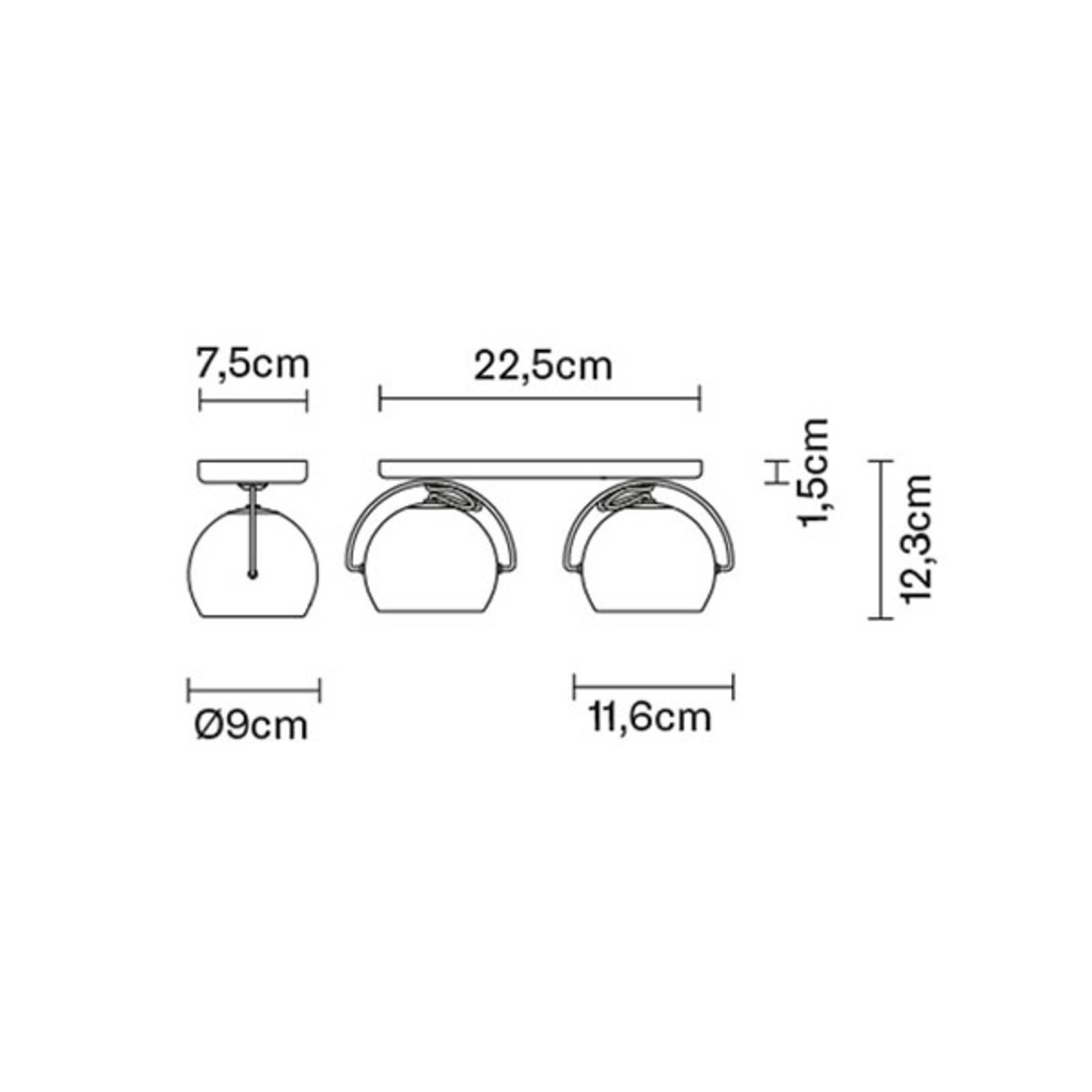 Fabbian Beluga White taklampa direkt 2 lampor