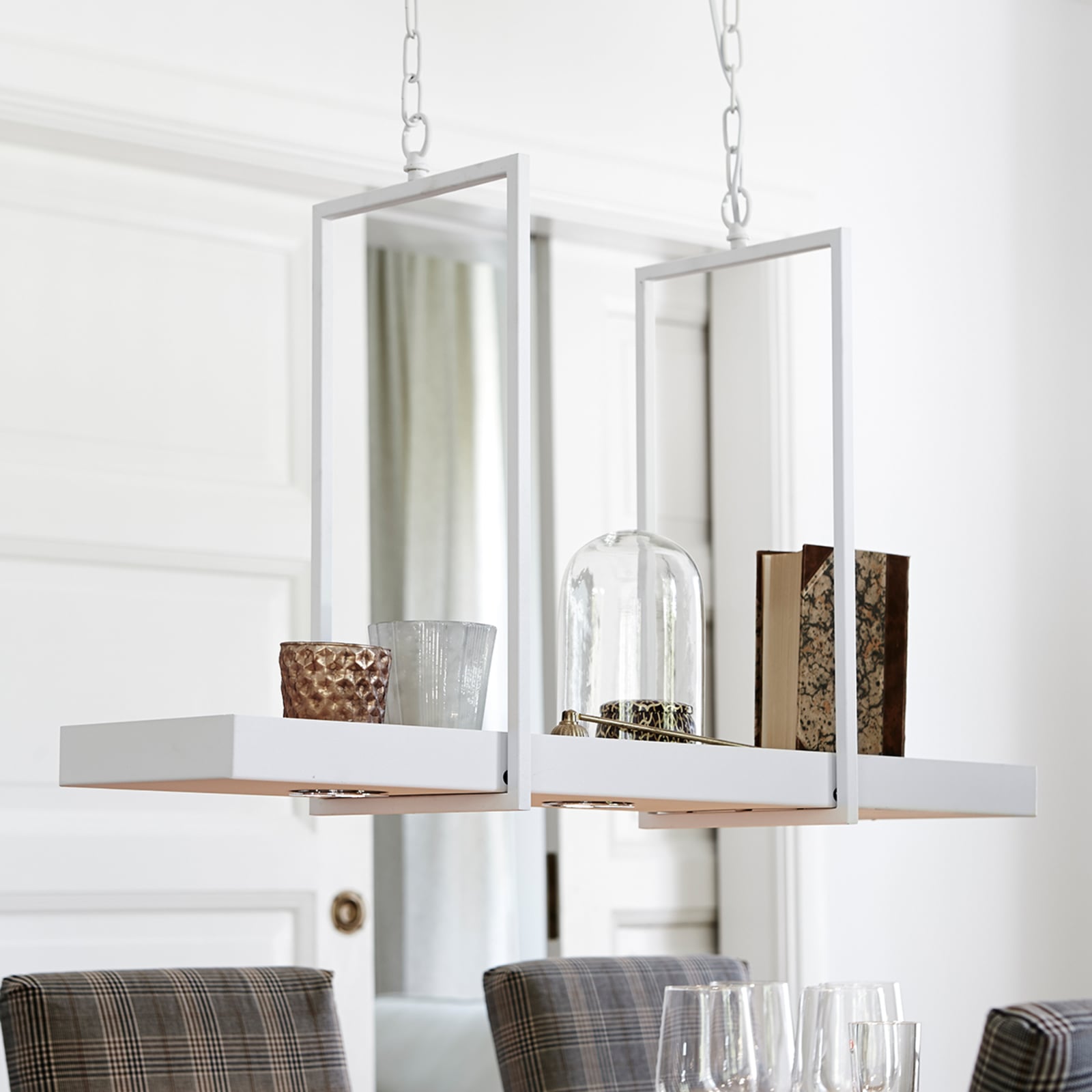 Markslöjd LED hanging light Tray in white, for Living / Dining Room, metal, 3 W, energy efficiency: A+, L: 80 cm, W: 20 cm, H: 4 cm