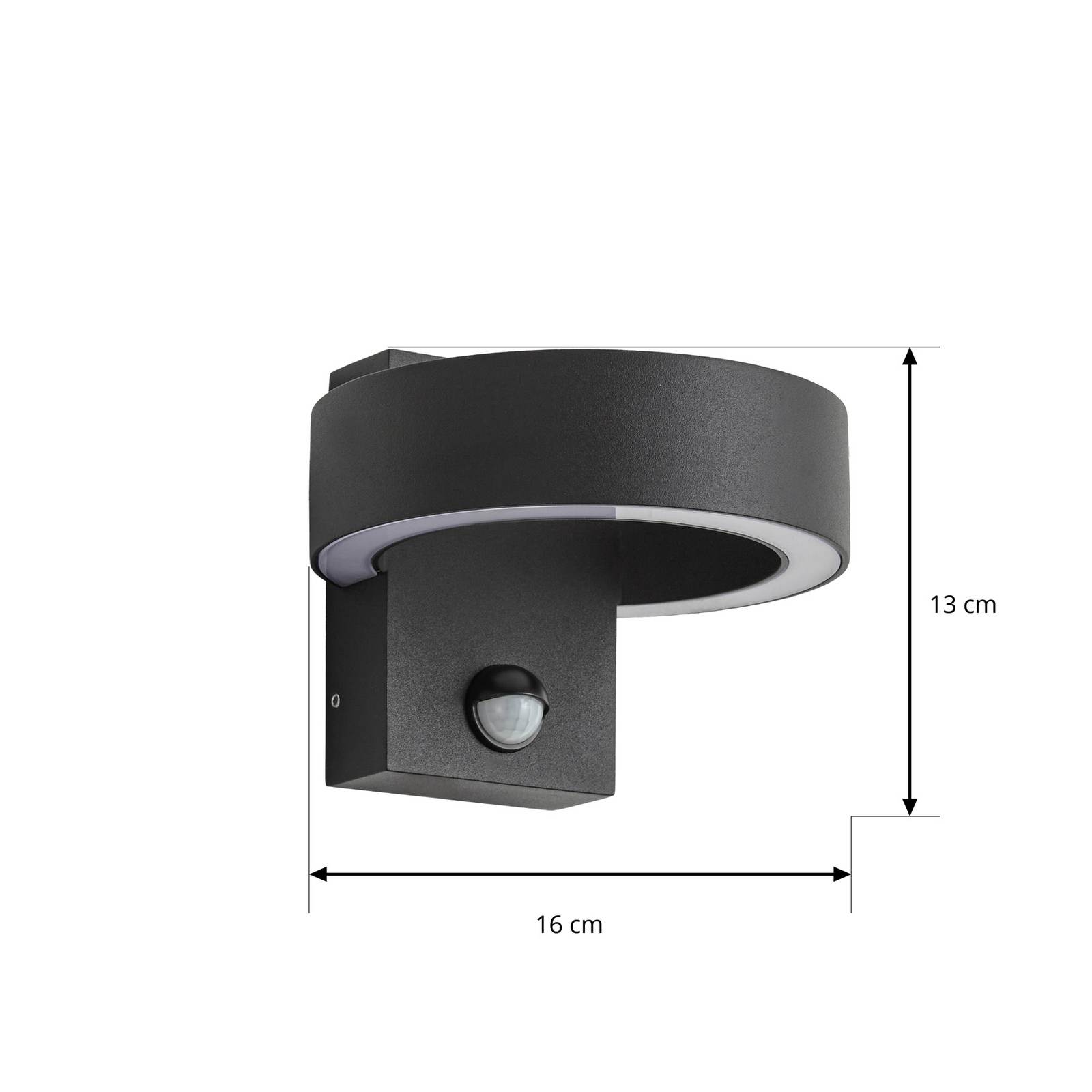 Applique d'extérieur LED Lucande Nirella, noire, CCT, avec capteur