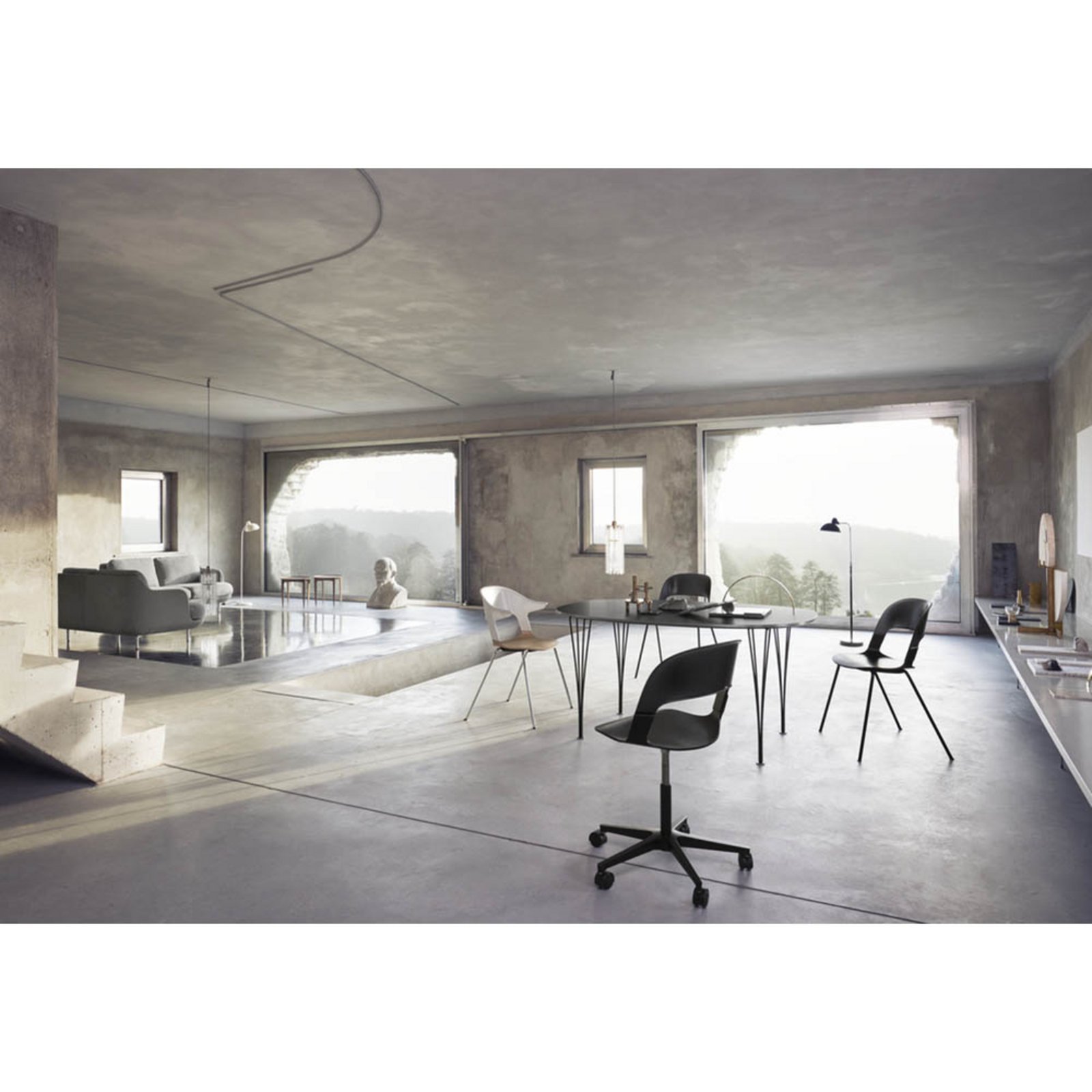 KAISER idell™ 6556-F Candeeiro de Pé Preto - Fritz Hansen