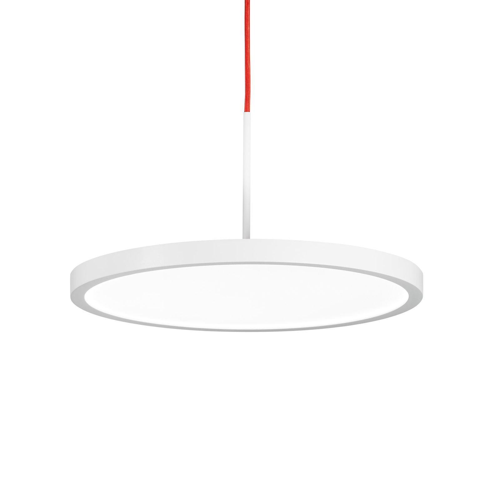 VIVAA 2.0 LED hanging lamp Ø45cm red cable 3,000 K