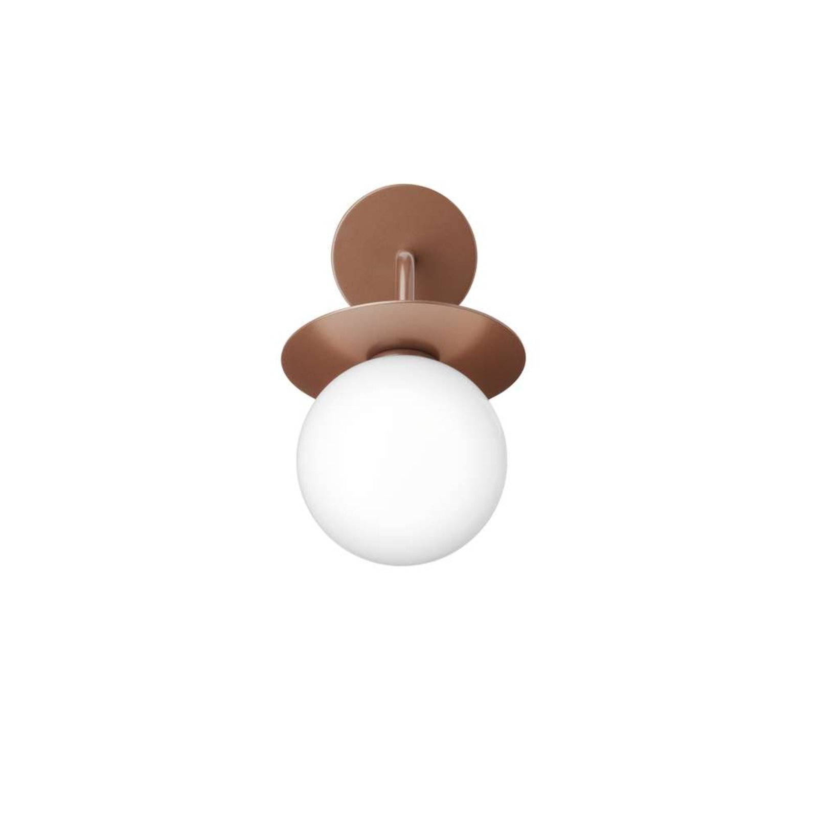 Nuura buitenwandlamp Liila, breedte 16 cm, brons/opaal