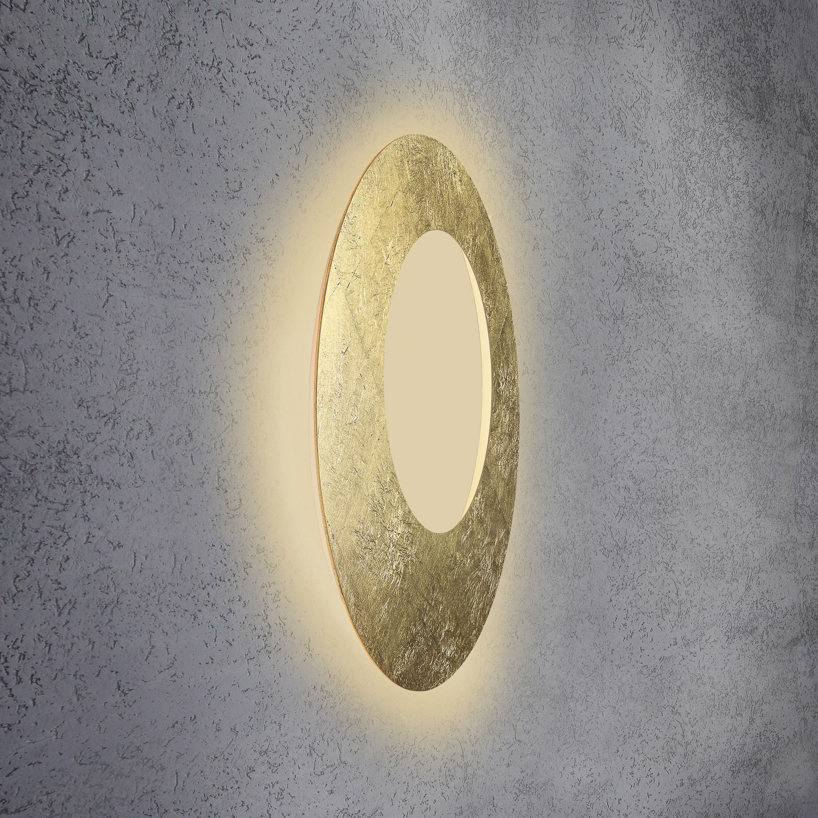 Escale Blade Open LED-Wandleuchte Blattgold Ø 79cm