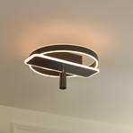 Lucande Damivan -LED-kattovalaisin, pyöreä, musta