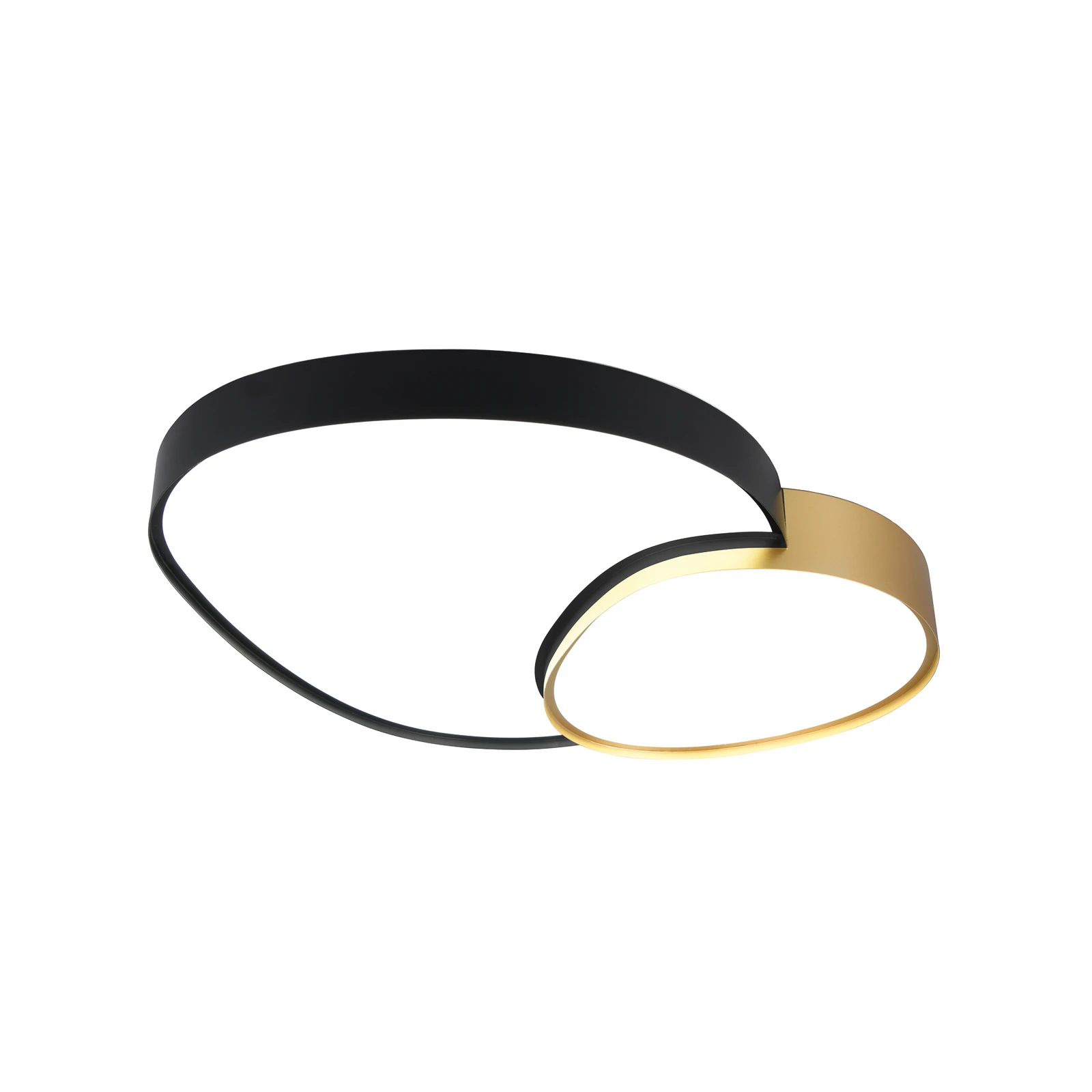 Plafondlamp Rise, zwart-goud, 77 x 63 cm, CCT, dimbaar