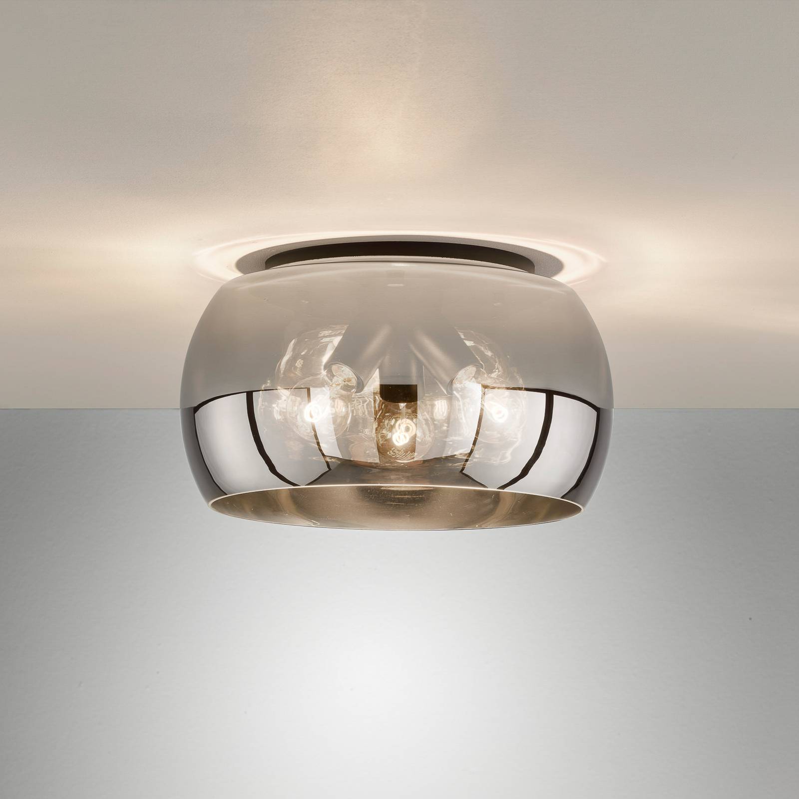 Fischer & Honsel Dima Ceiling Light, Smoked Glass, Ø 40 Cm