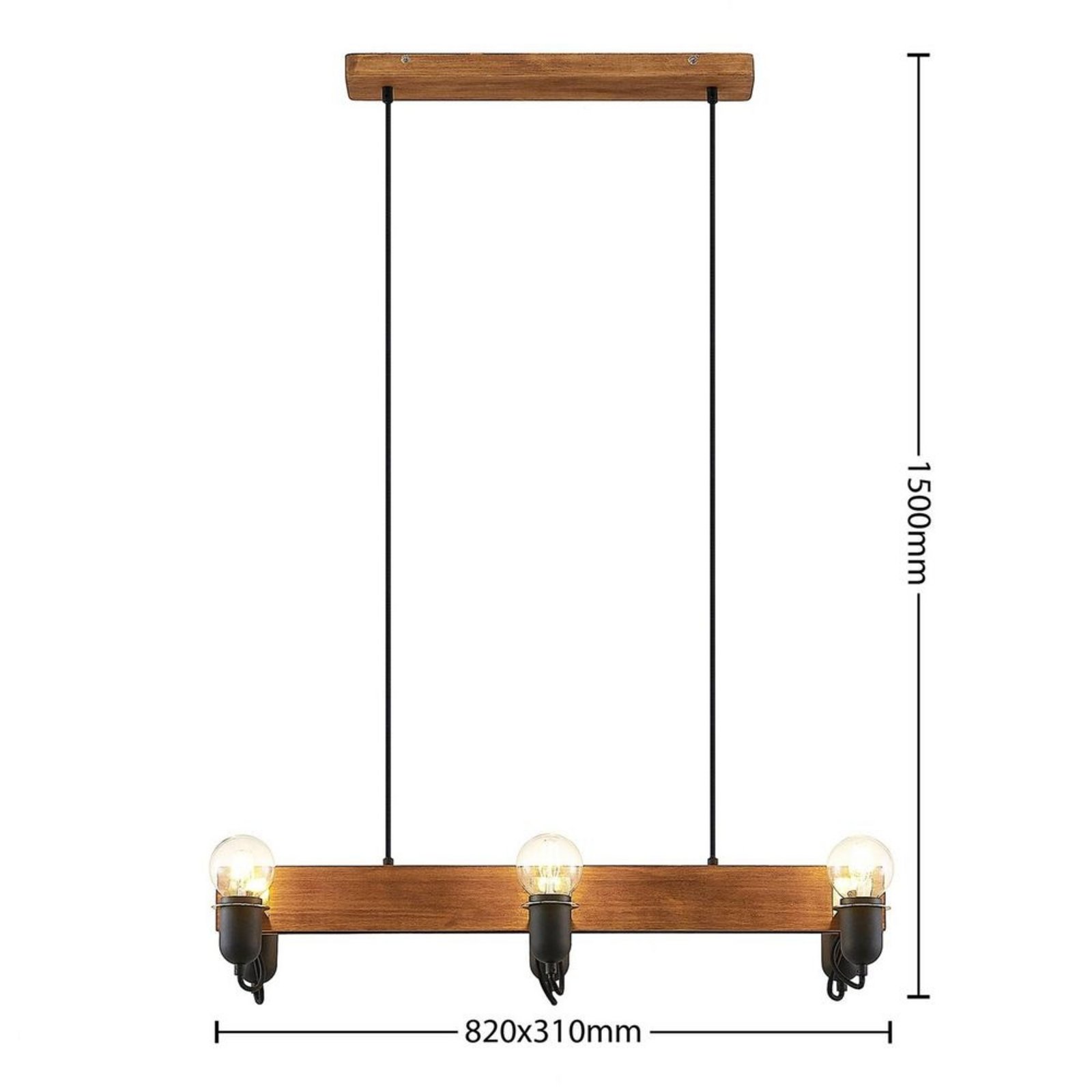 Becky Lustră Pendul Wood/Black/Brass - Lucande