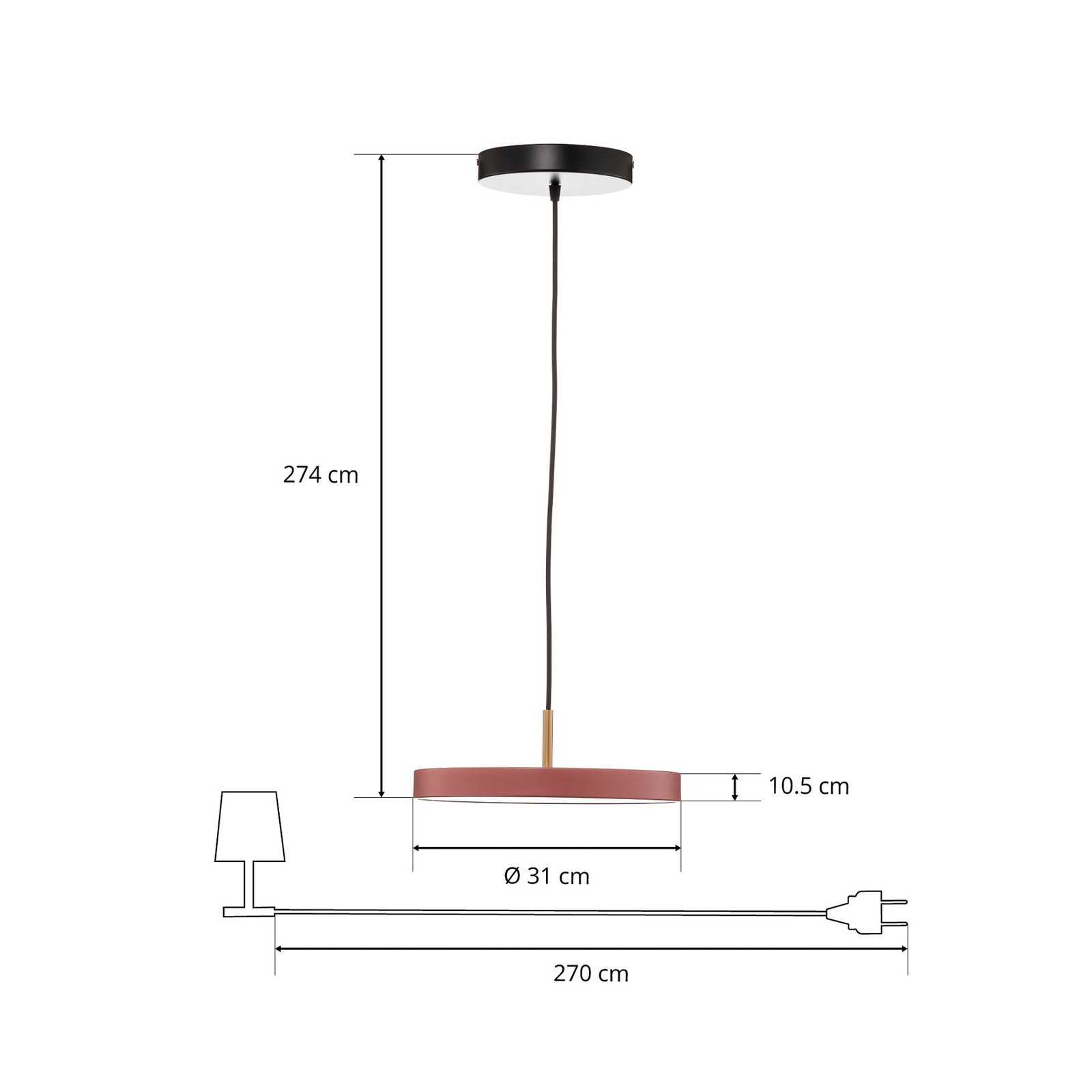 Asteria Hanglamp Mini Rose - UMAGE