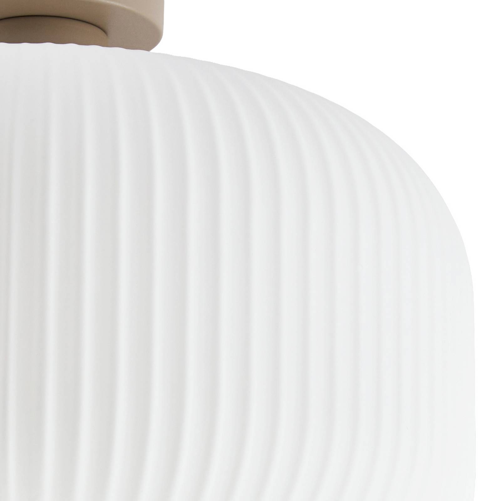 Lampa sufitowa Nola Evey, Ø 35 cm, biała/beżowa, szkło