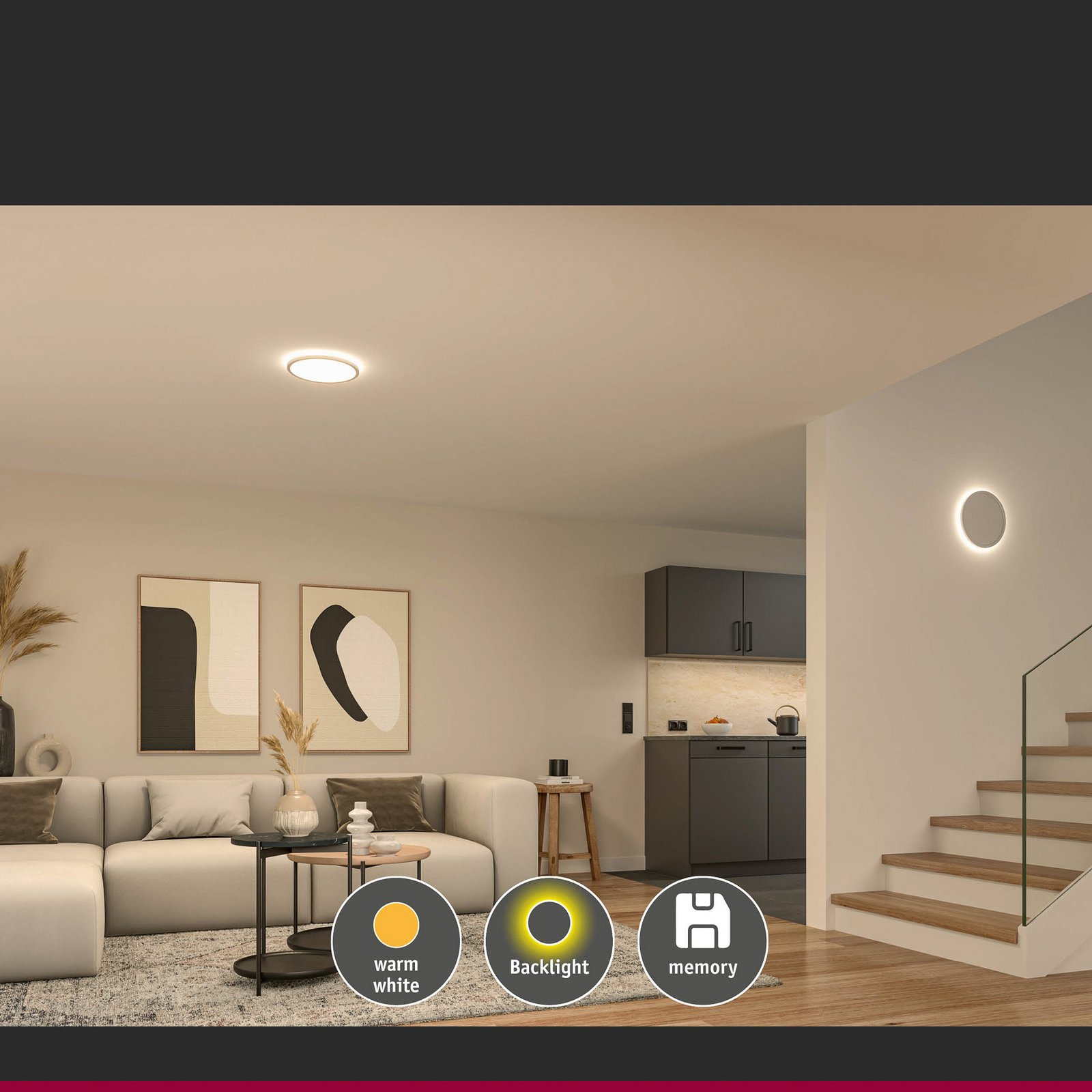 Paulmann LED stropní svítidlo Atria Shine, bílé, Ø 29 cm 3 000 K