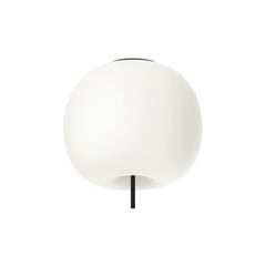 kdln Stropné svietidlo Kushi, čierna/biela, Ø 33 cm, sklo
