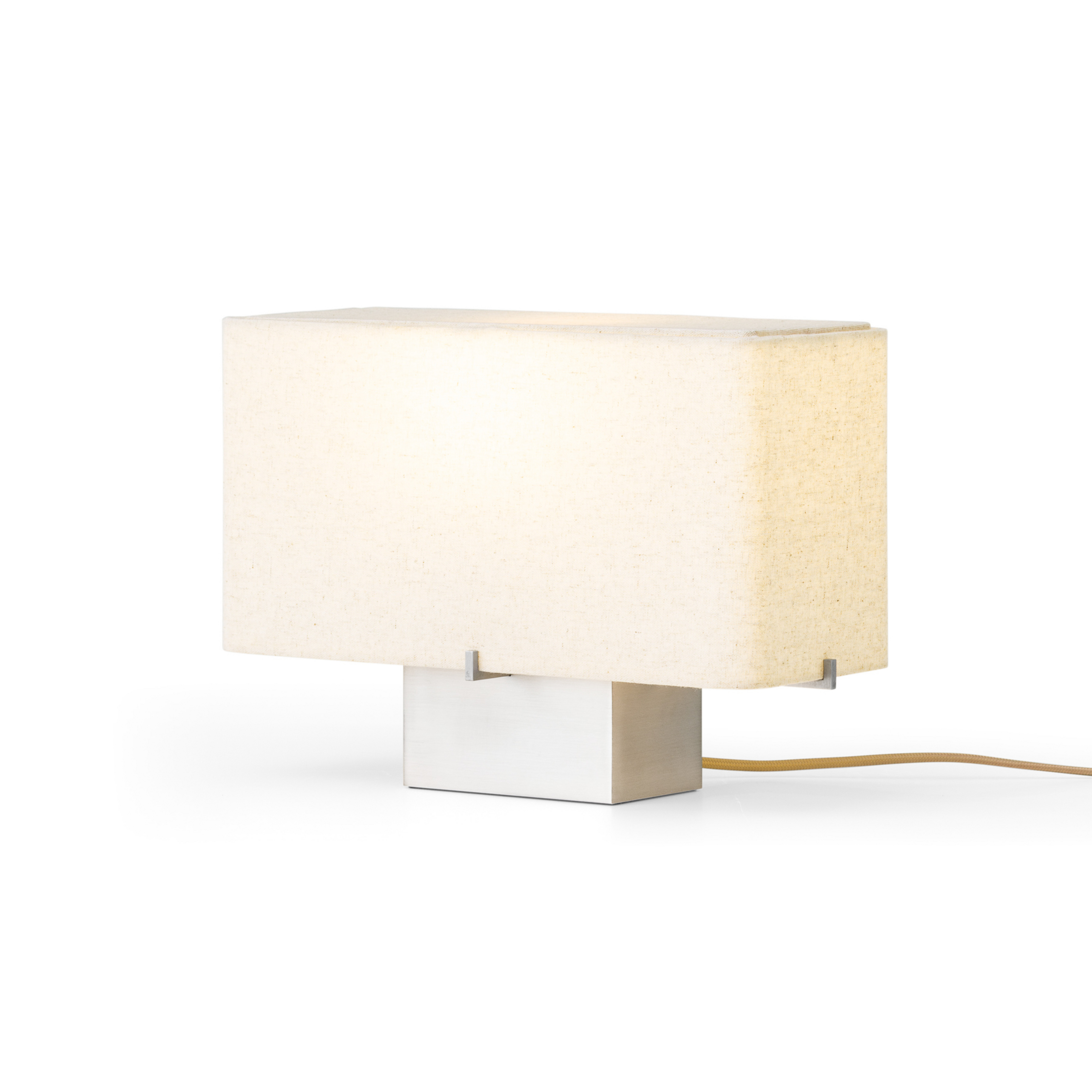 Nonna table lamp, aluminium/sand-coloured, 24 cm, metal/fabric - Audo