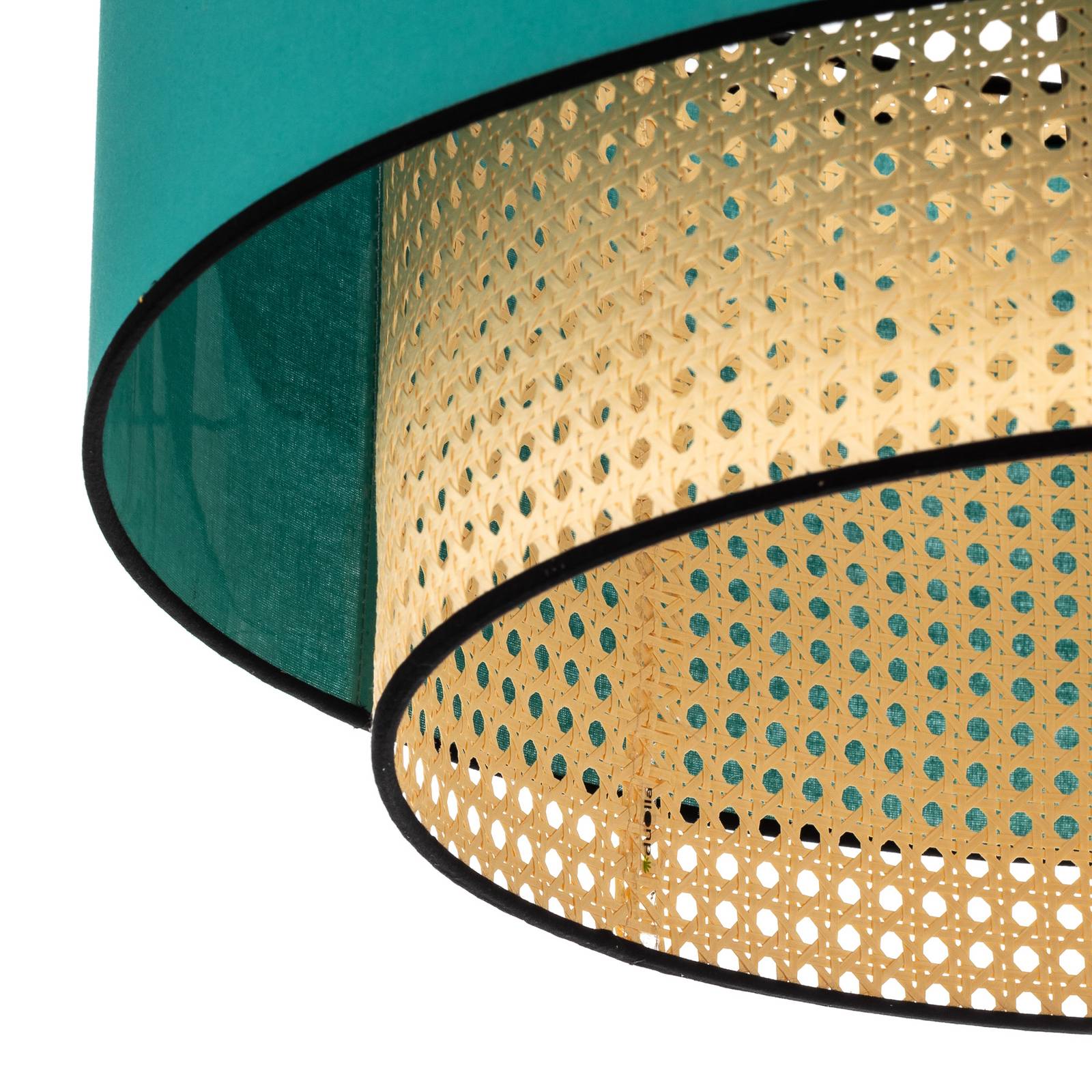 Lampa sufitowa Big Boho, rattan, beżowa/petrol