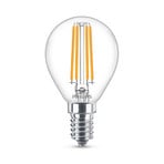 Philips Bombilla LED clásica E14 P45 6,5 W 2.700 K transparente