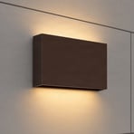 Aplique LED para exterior Lucande Jarte, 20 cm, marrón, IP65