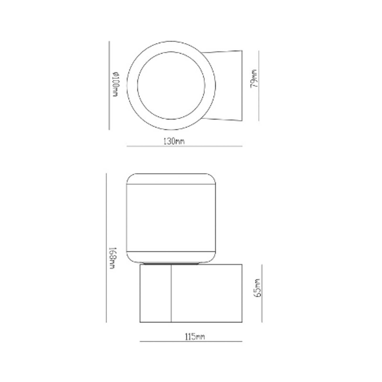 Molto Luce applique d’extérieur Lanu Flat chrome aluminium/verre