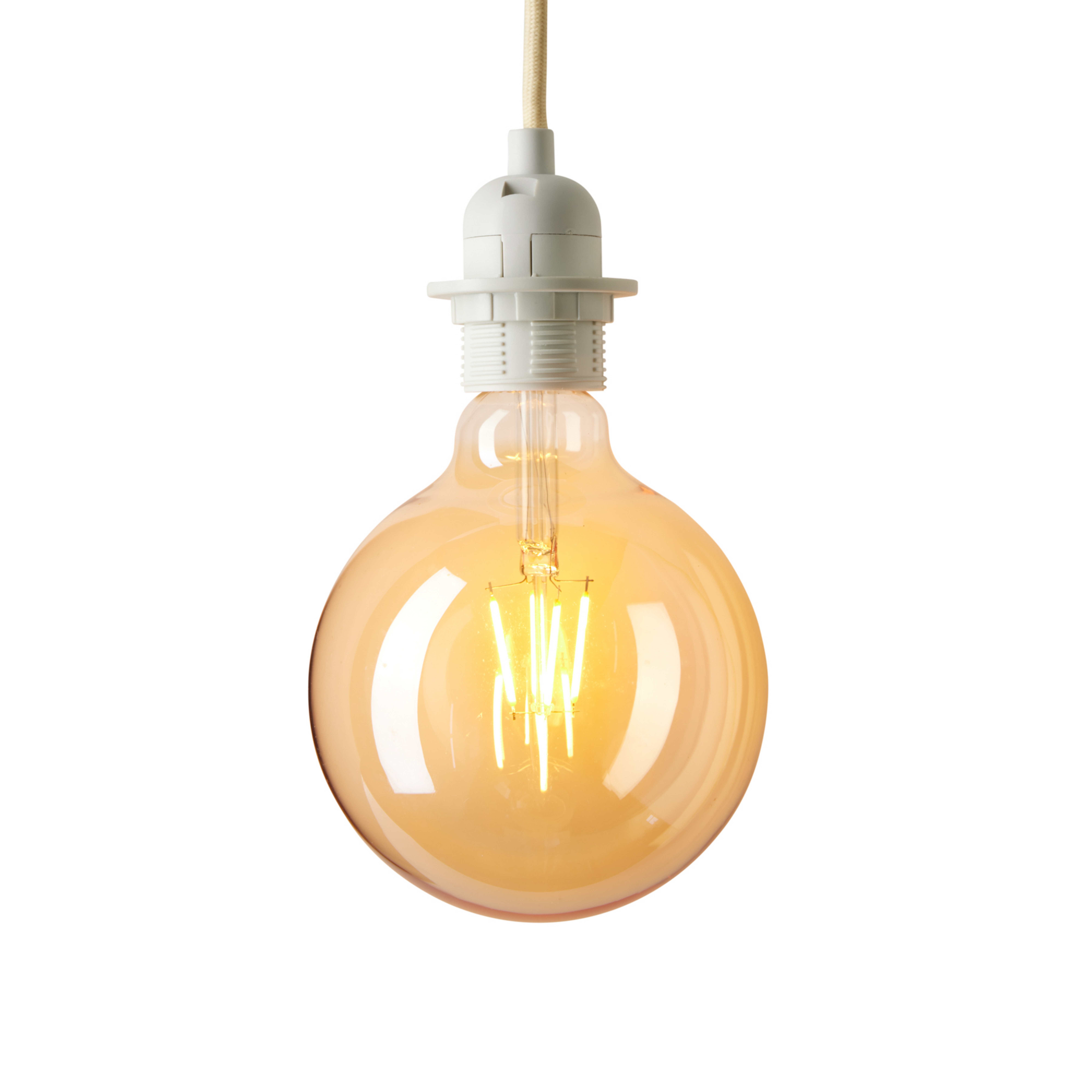 BASIC Hängeleuchte, weiß/beige, Ø 8 cm, E27 - Halo Design