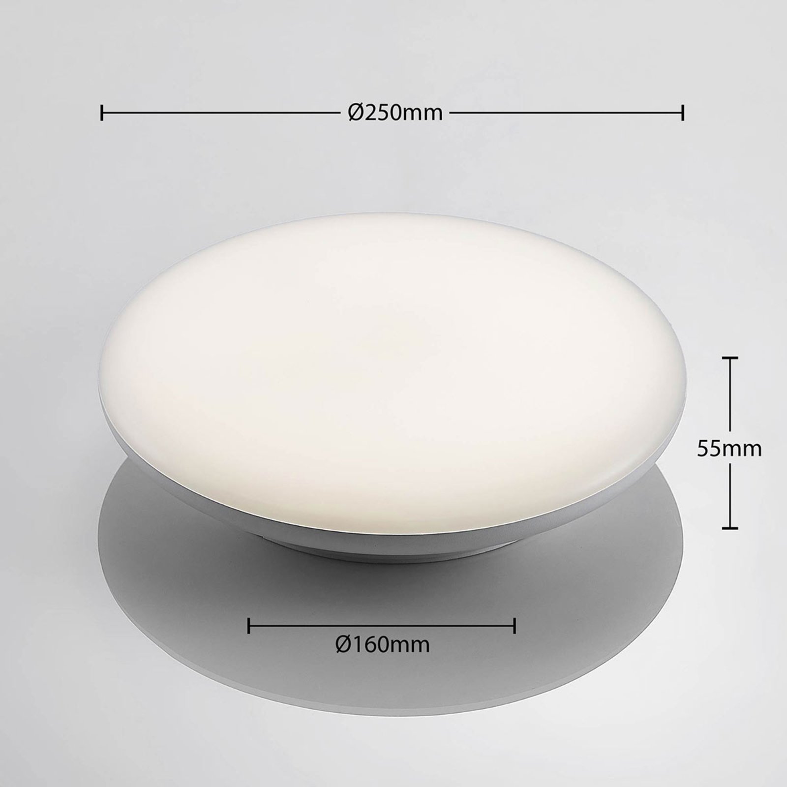 Plafonnier LED Azra, blanc, rond, IP54, Ø 25 cm