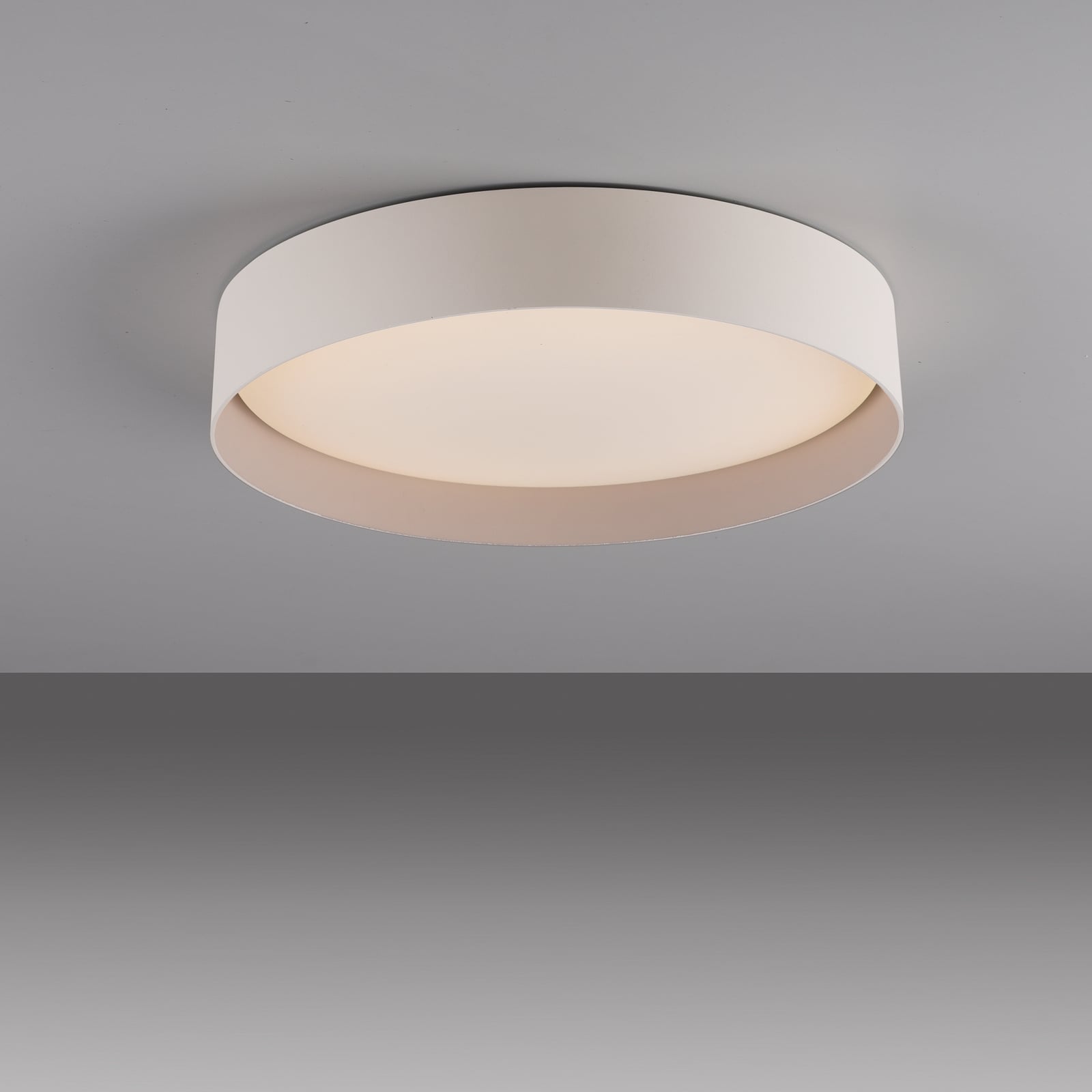 LED lubinis šviestuvas „TAVOLI“, smėlio spalvos, Ø 39 cm, metalas, CCT,