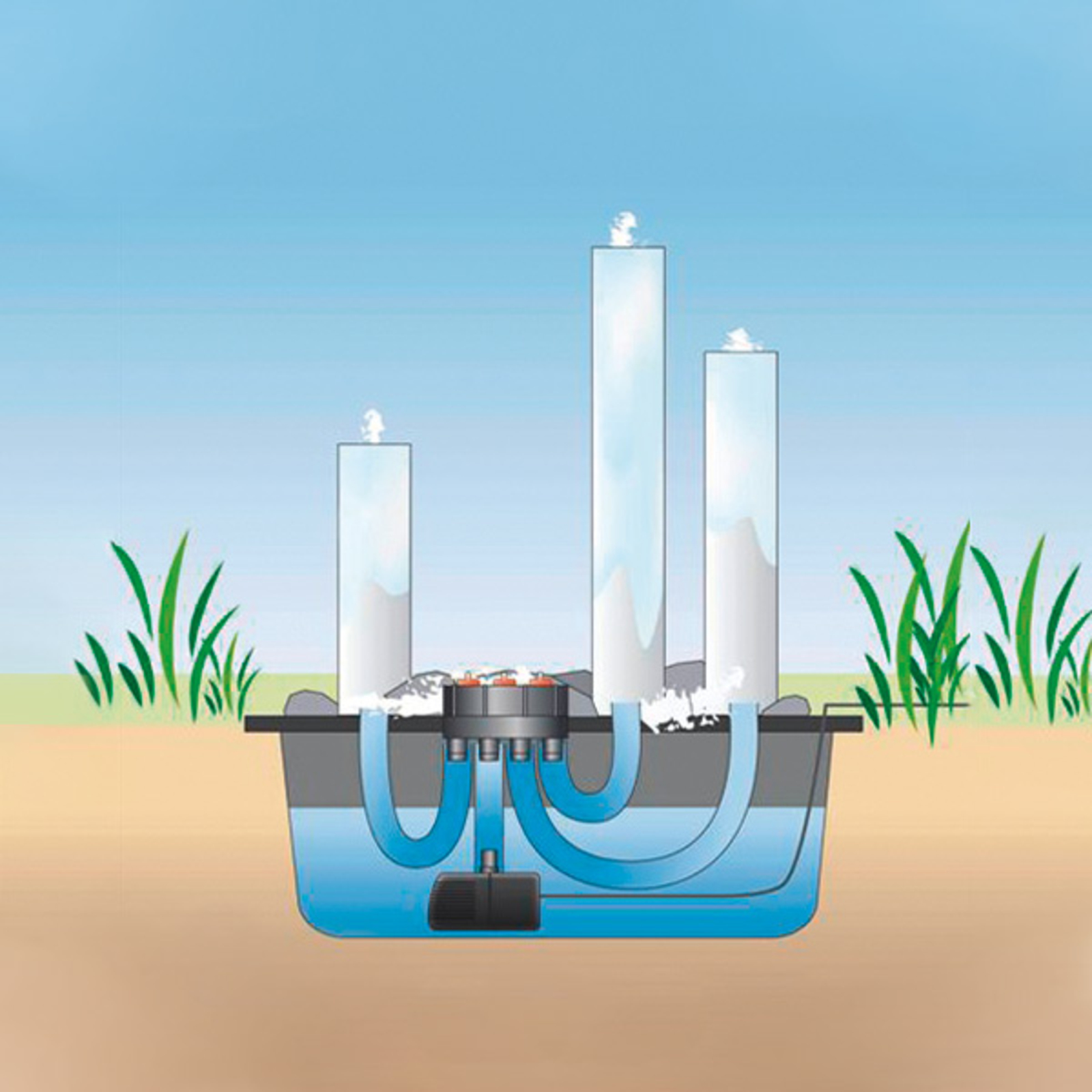 Heitronic 37132 3-way valve installation Ø 80 mm Aquafall, plastic