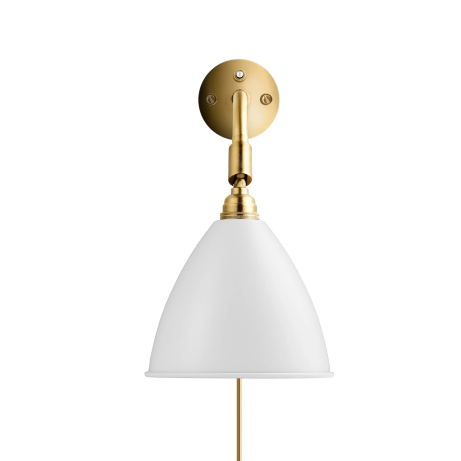 Nástěnné světlo Gubi Bestlite BL7, bílé/mosazné, Ø 16 cm, E14