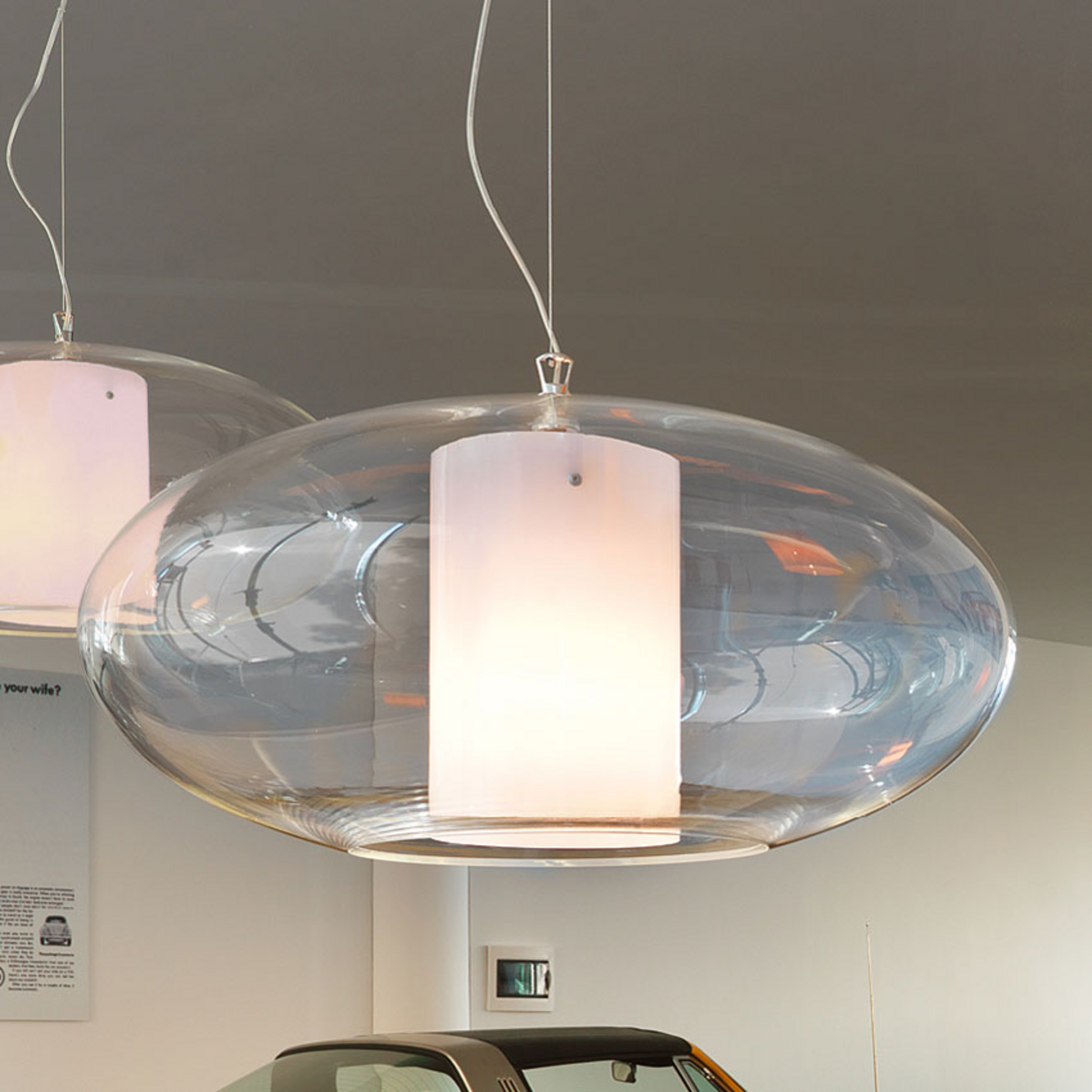 Modo Luce Ellisse candeeiro de suspensão em plástico Ø 60 cm