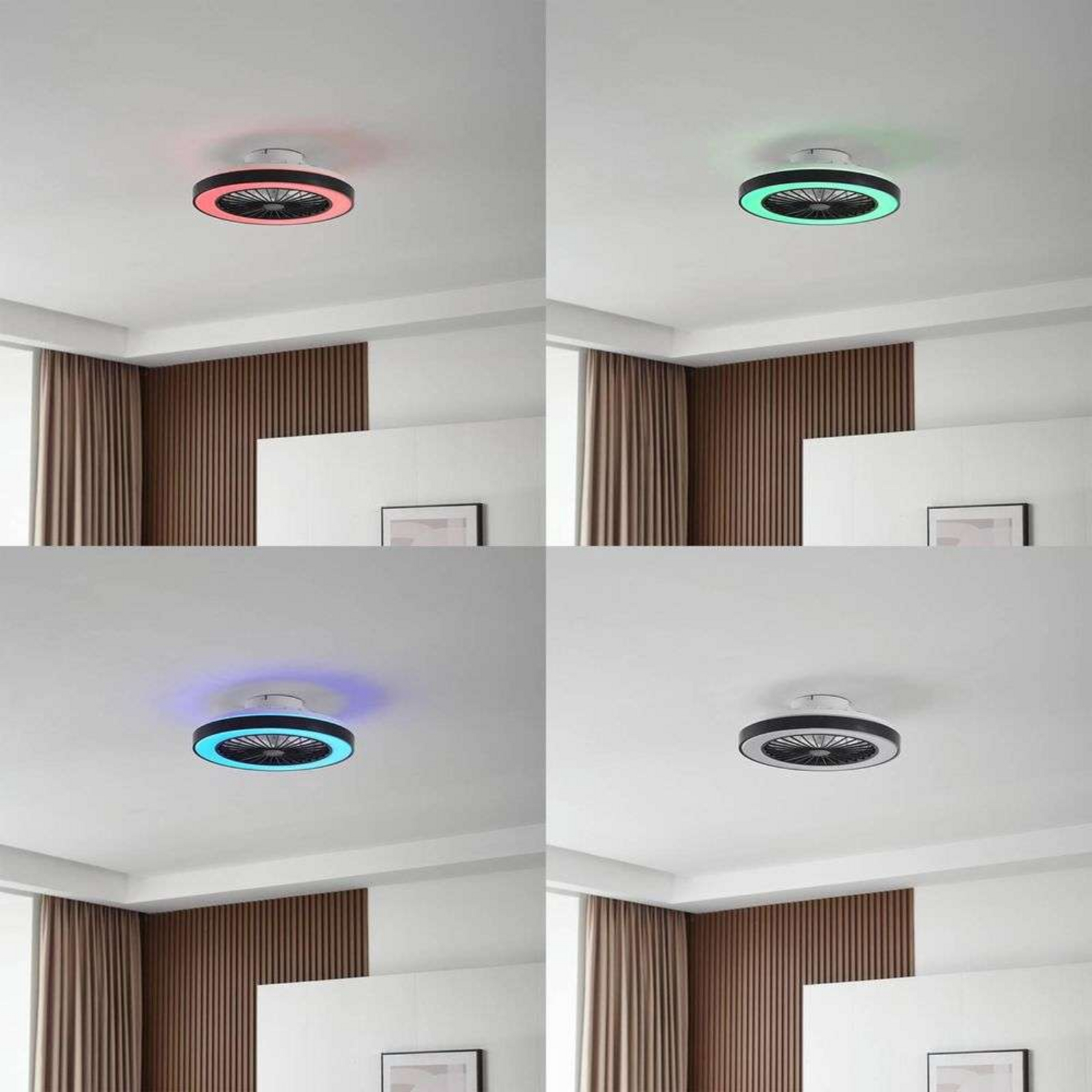 Teleo LED Stropní ventilátor Černá - Lindby