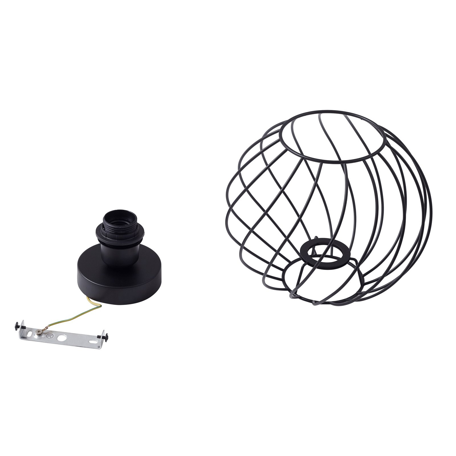 Lindby ceiling light Danika, Ø 25 cm, black, metal