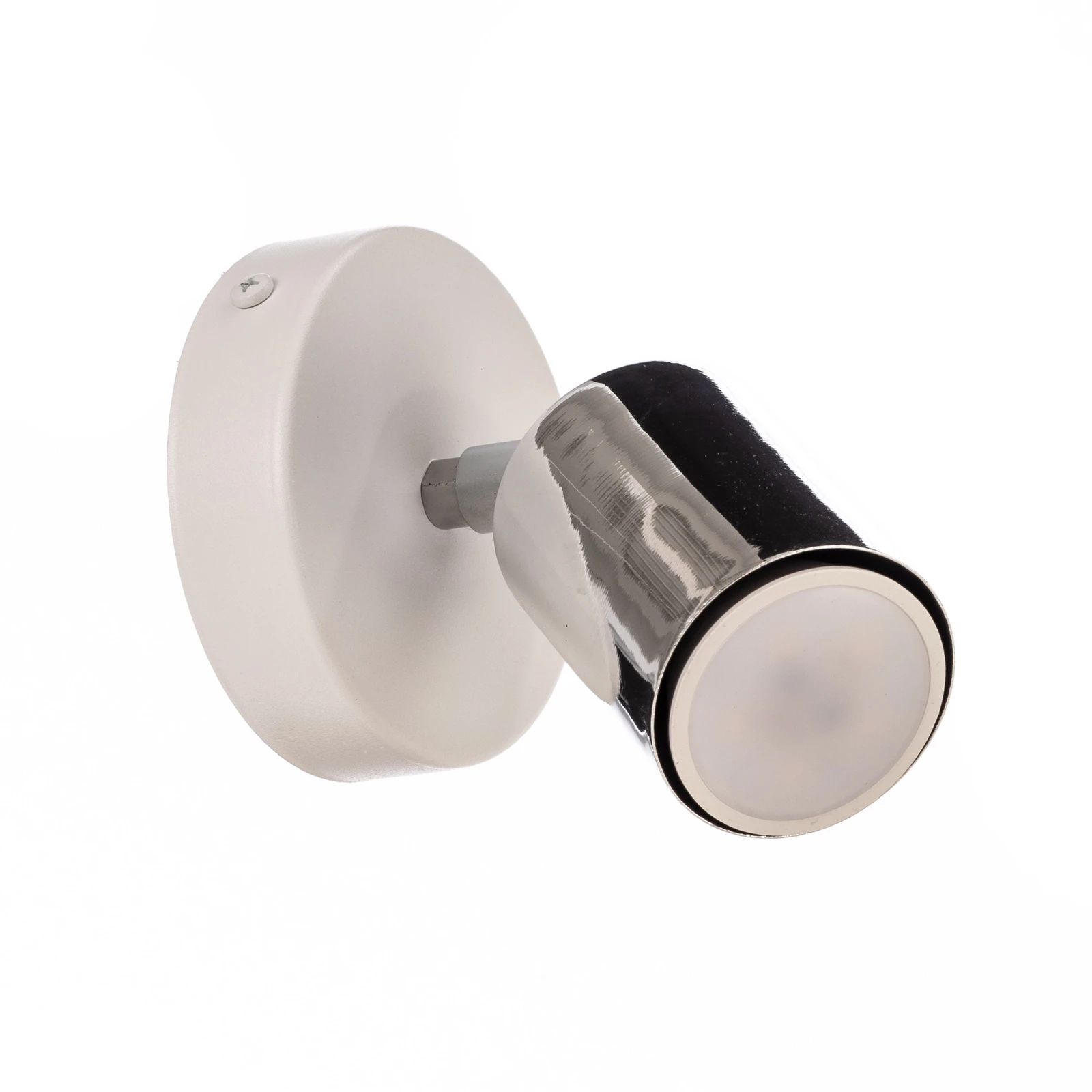Tune II wall light, white/chrome, metal, E27, Ø 5.5 cm
