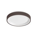 Aplique de pared LED Iside, marrón, metal, Ø 35 cm, IP40