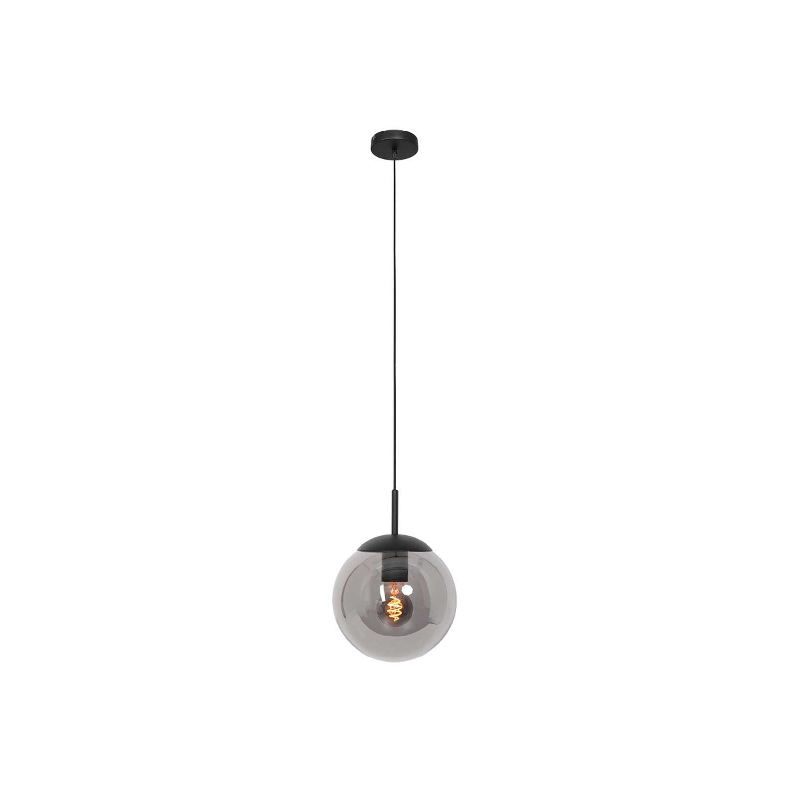 Bollique hanglamp, zwart, Ø 25 cm, glas, 1-lamp, bol