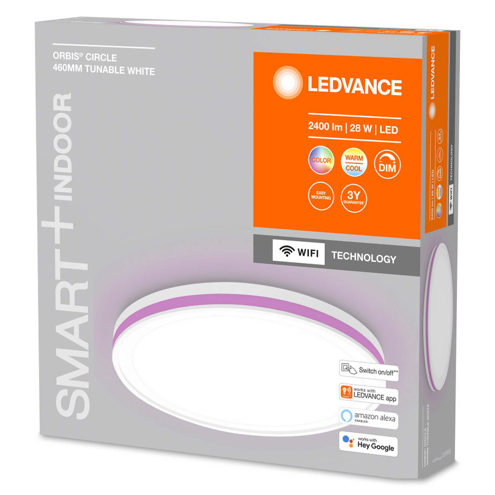 LEDVANCE SMART+ WiFi Orbis Circle CCT RGB hvit