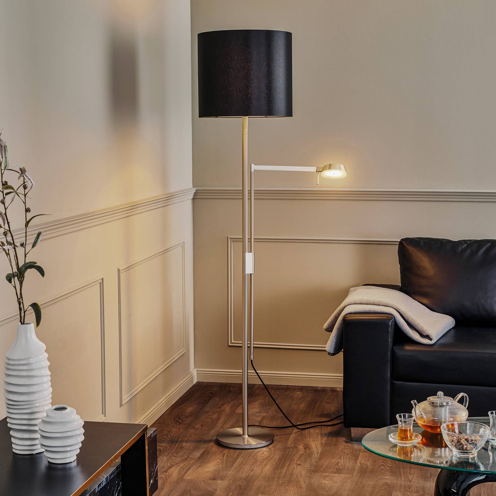 Rothfels Phelandis Lampadaire liseuse nickel