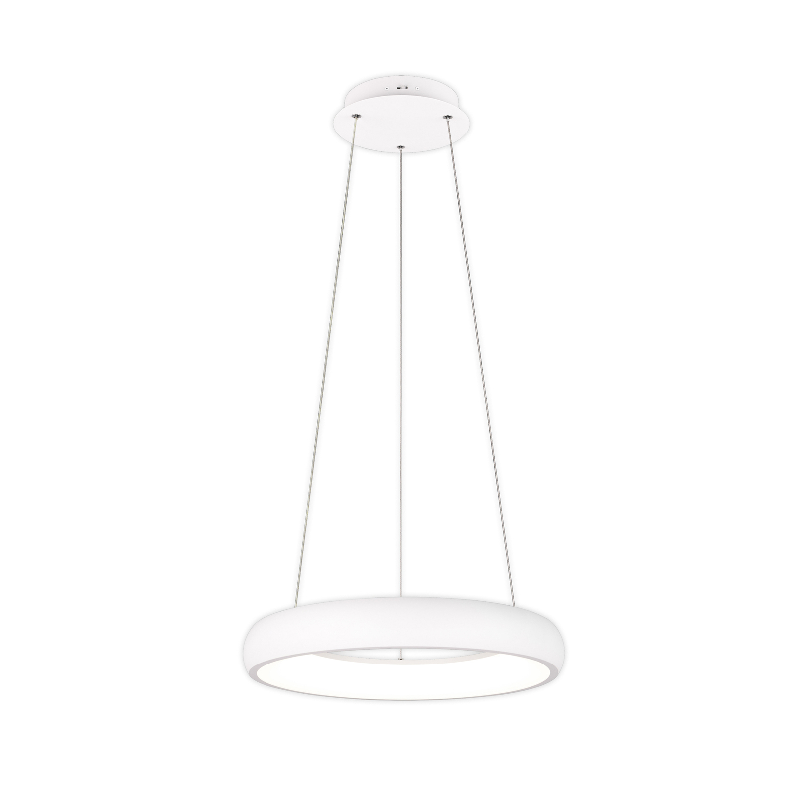 Suspension LED Cardona, Ø 46,5 cm, blanc, CCT, métal