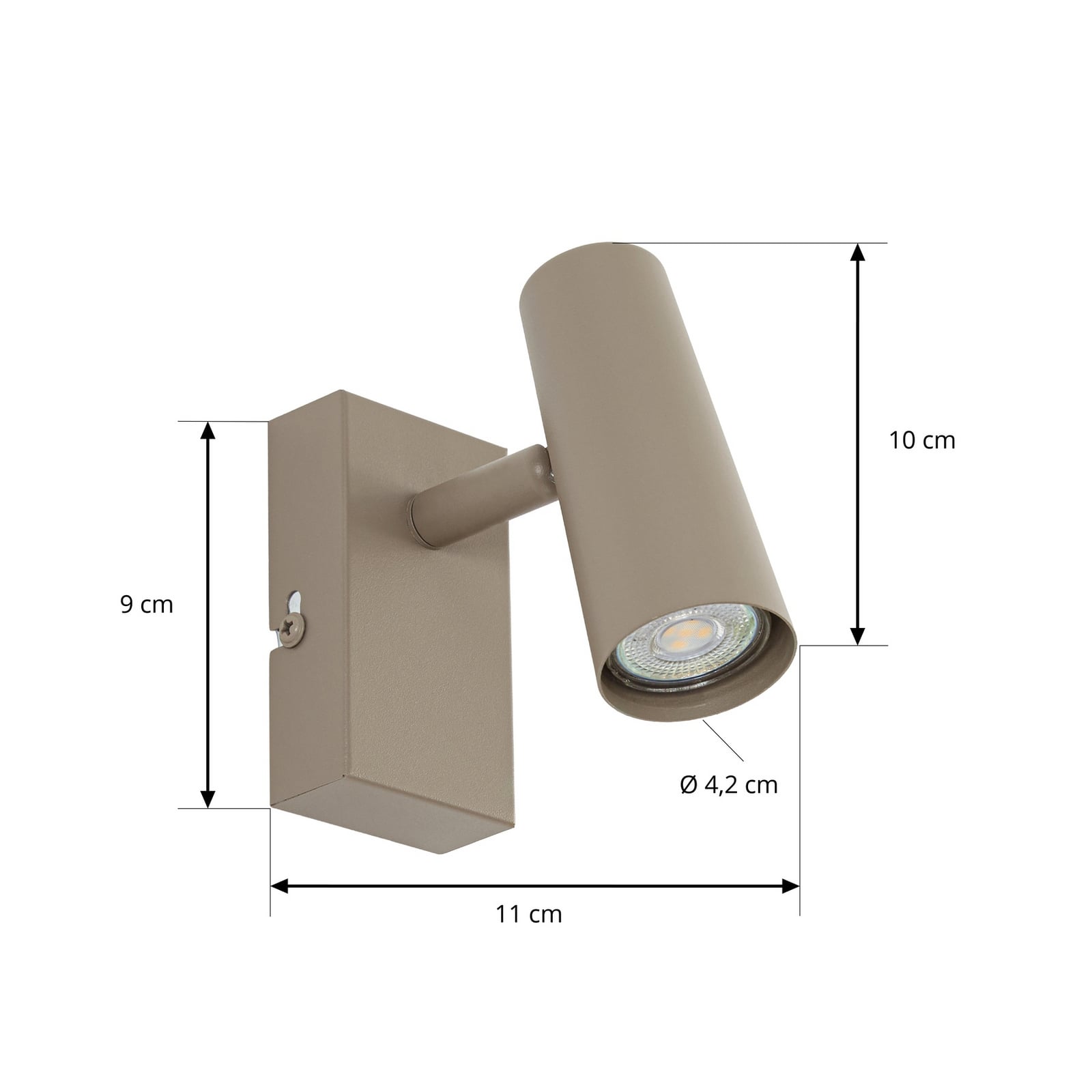 Lindby sienas lampa „Iluna“, 1 spuldze, kafijas brūna, metāls, GU10 Lindby sienas lampa „Iluna“, 1 spuldze, kafijas brūna, metāls, GU10