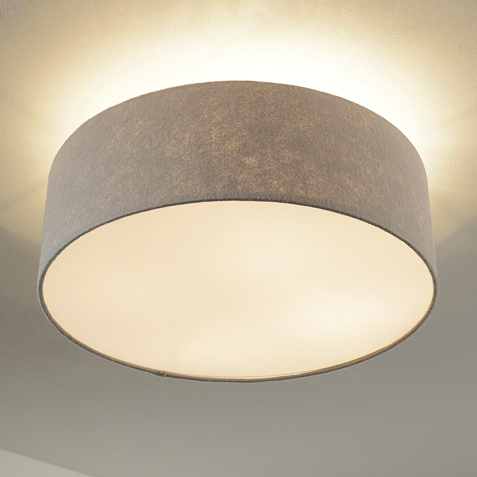 Gala ceiling light, 50 cm, grey felt lampshade