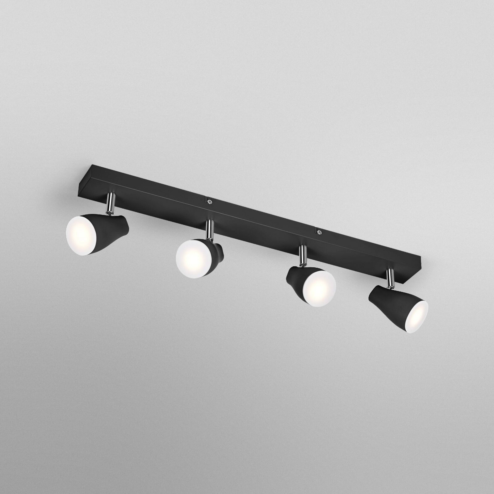 OSRAM Deckenstrahler PEAR, schwarz, 4-flg., GU10-LED 2.700 K