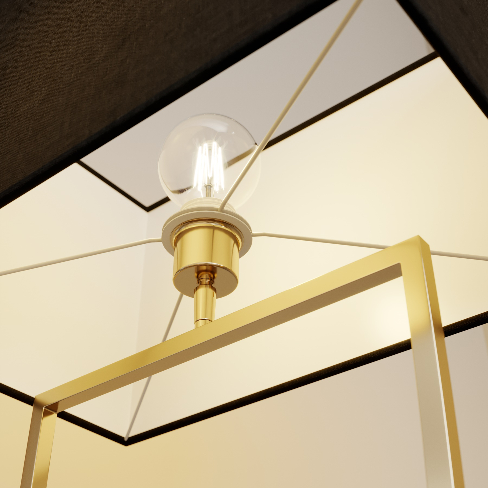 Lucande stāvlampa Evaine, misiņš/melns, 155 cm, E27 Lucande stāvlampa Evaine, misiņš/melns, 155 cm, E27