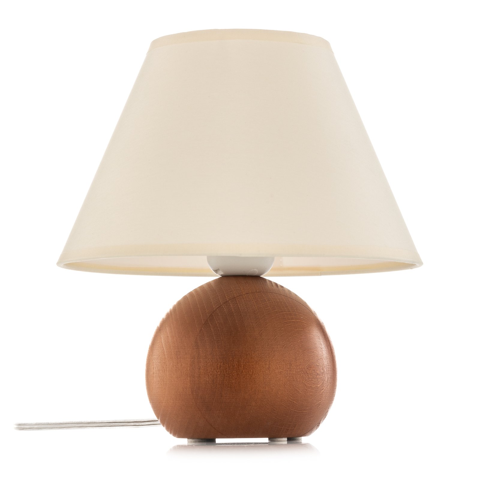 Stolná lampa Gill, drevo rustikálne/tienidlo biele
