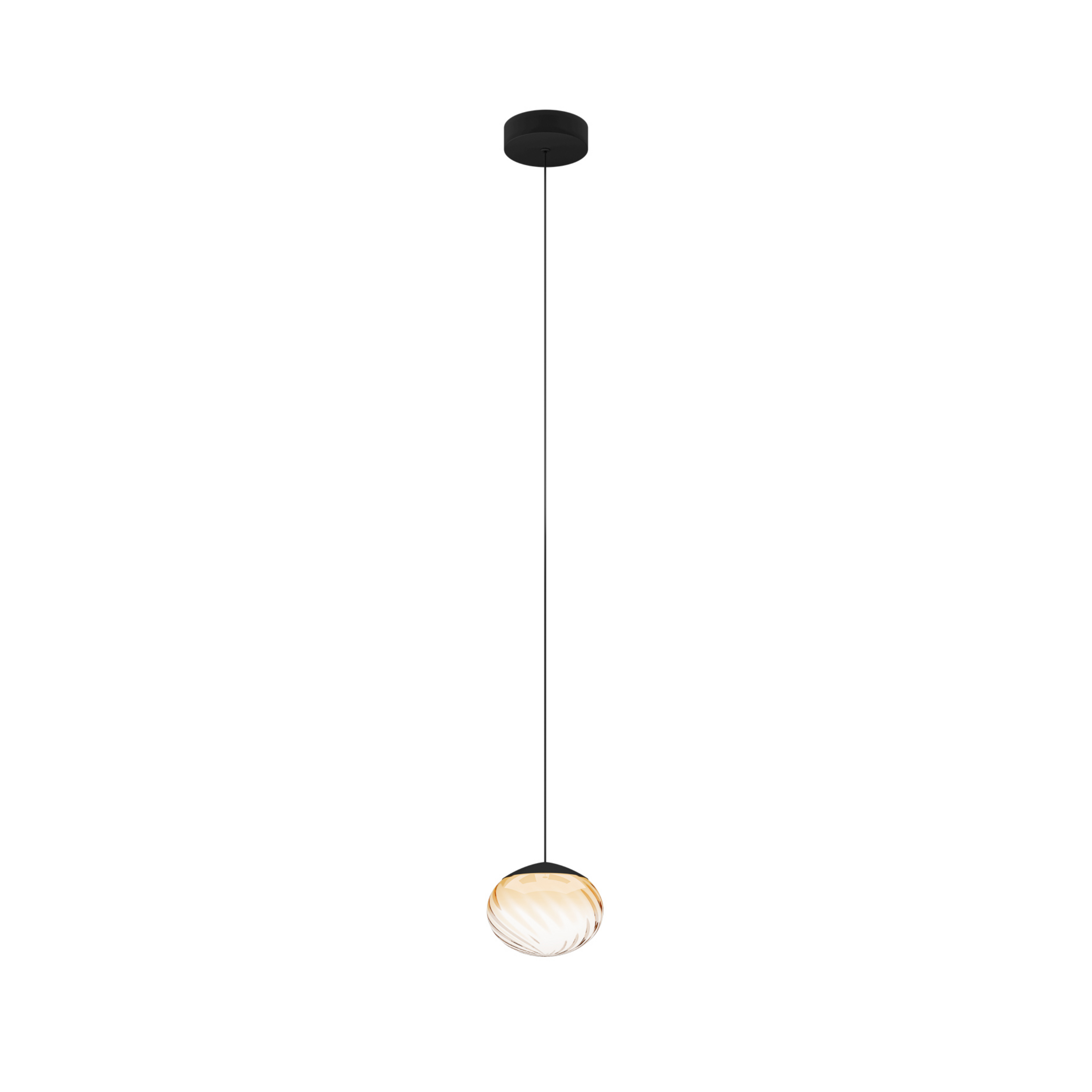 Pantoja hanging light, black/amber, 24 cm, CCT - Stars of Light