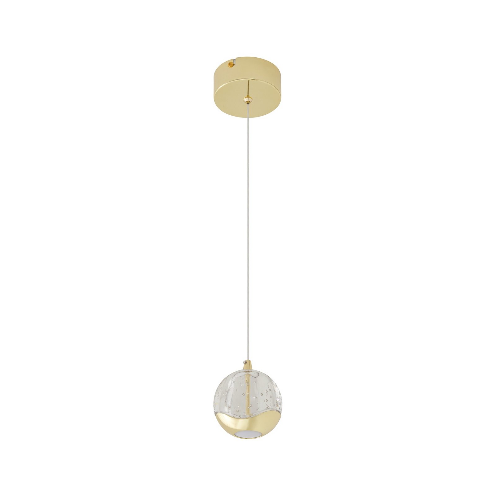 Lucande LED hanglamp Hayley, Ø 9 cm, goudkleurig, glas