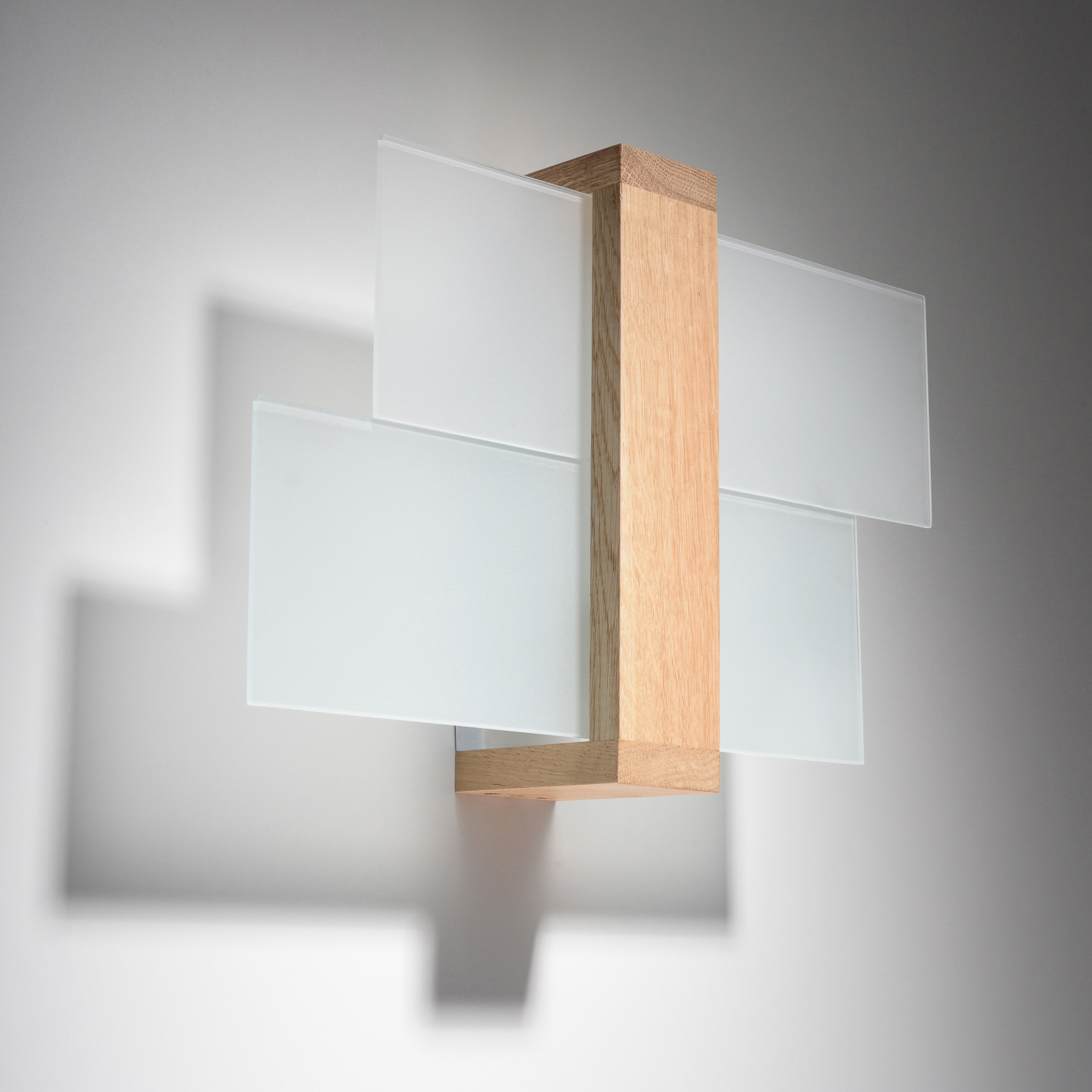 Shifted 1 wall light, glass and light wood