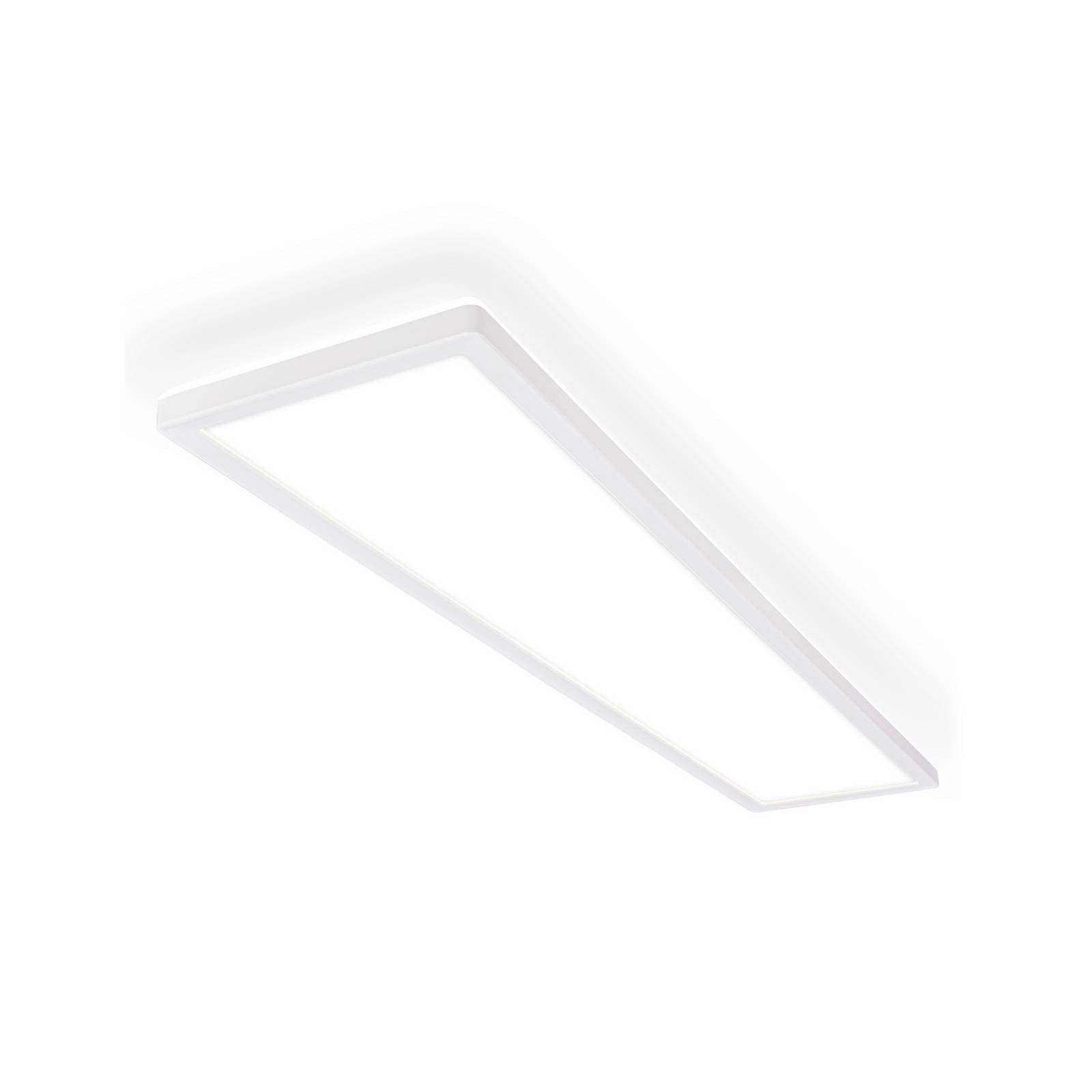 Briloner Plafonnier LED Tava A, 98x20 cm, plastique, blanc
