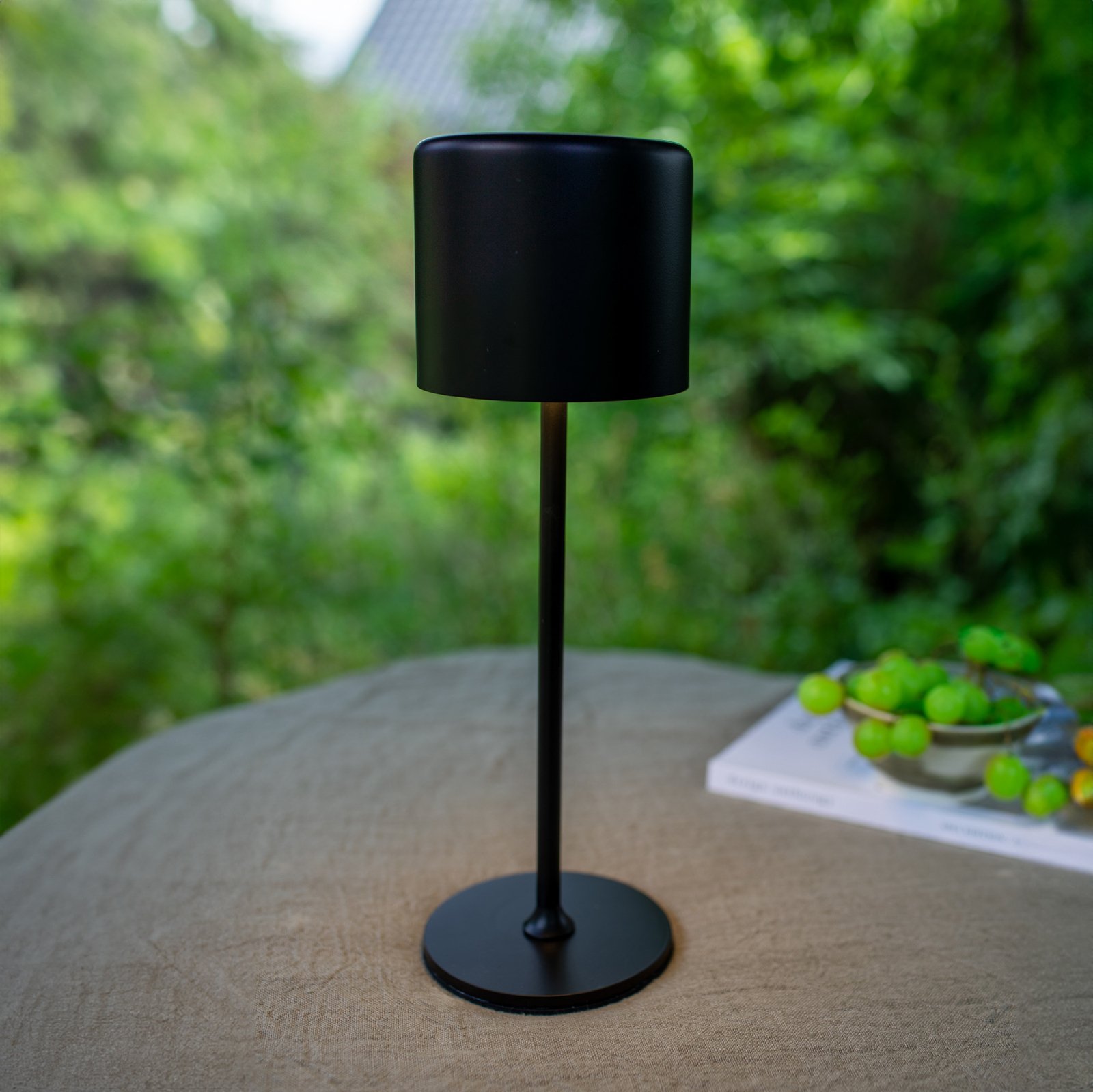Filo battery table lamp for outdoors, black