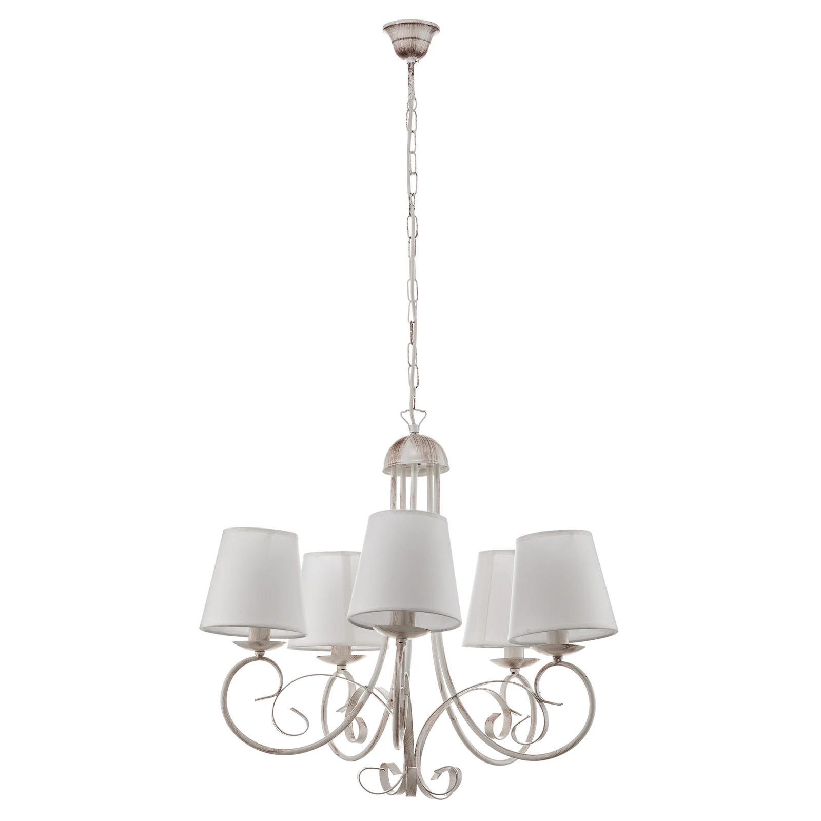 Candelabru Pompei, cu abajur, alb antic