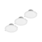 Prios LED-inbyggnadslampa Rida, 3 st, vit, 23 cm, 25W, CCT, IP44