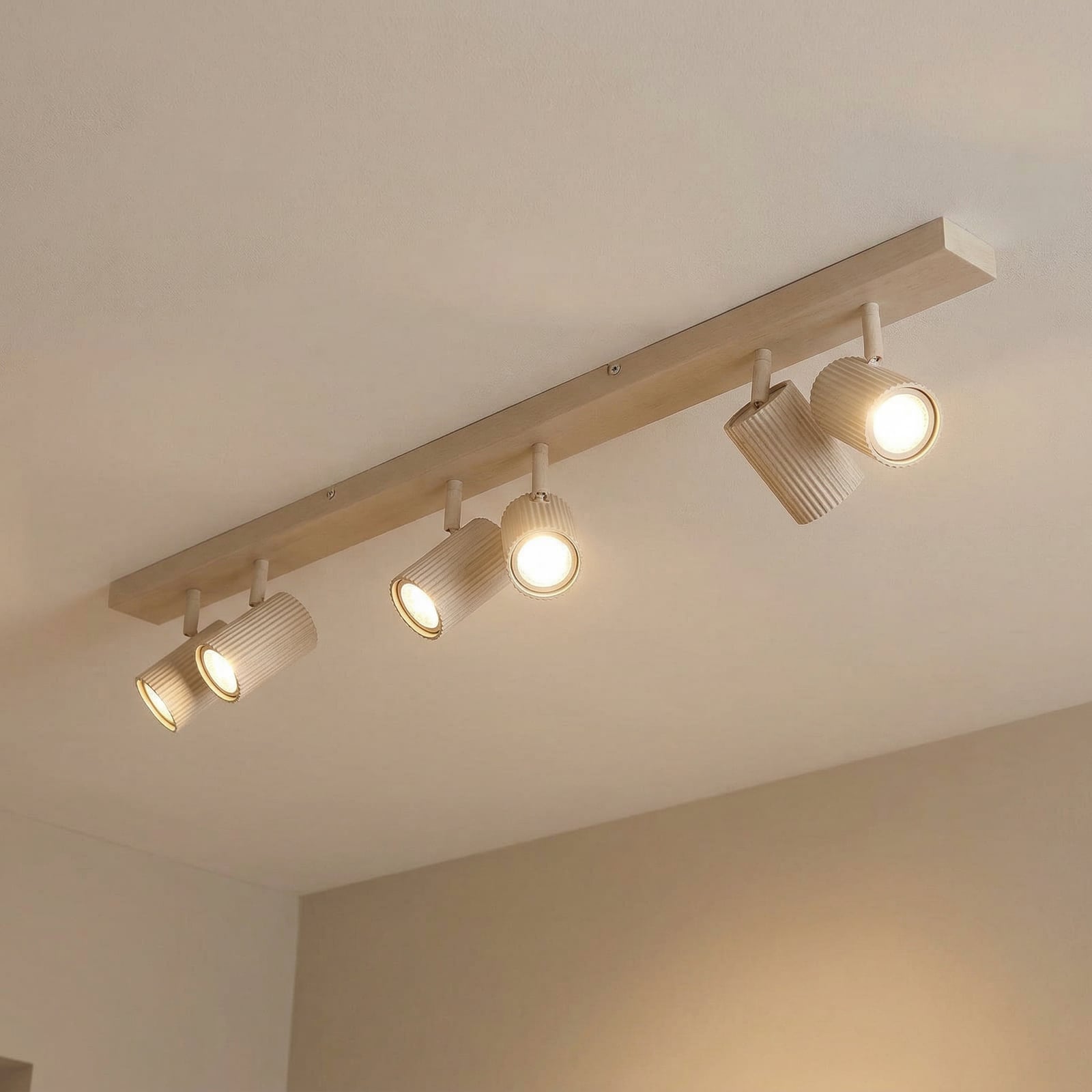 Kardis downlights, beige, 6-bulb, metal, GU10 - Lindby Kardis downlights, beige, 6-bulb, metal, GU10 - Lindby